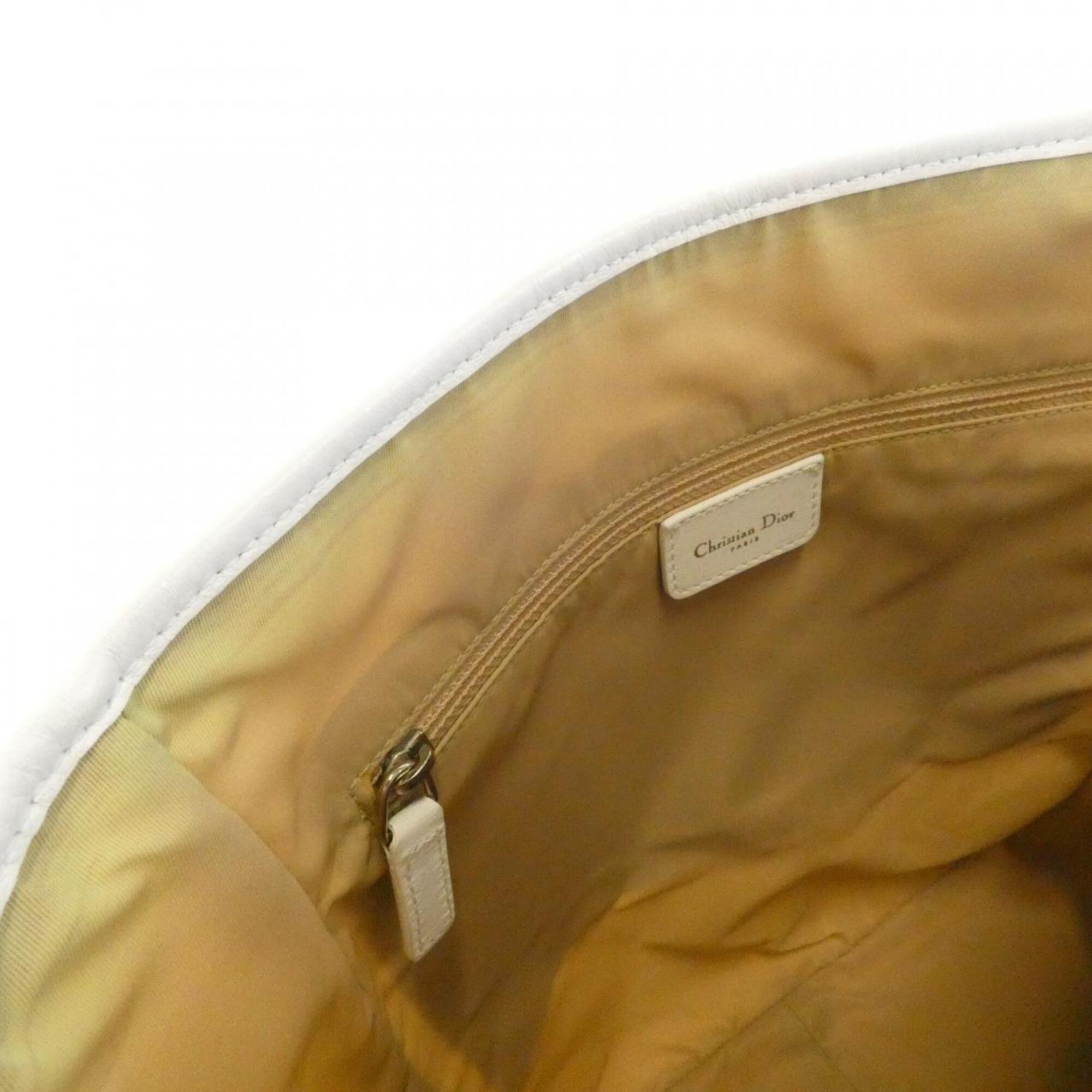 Christian Dior White Canvas Handbag (Pre-Owned)