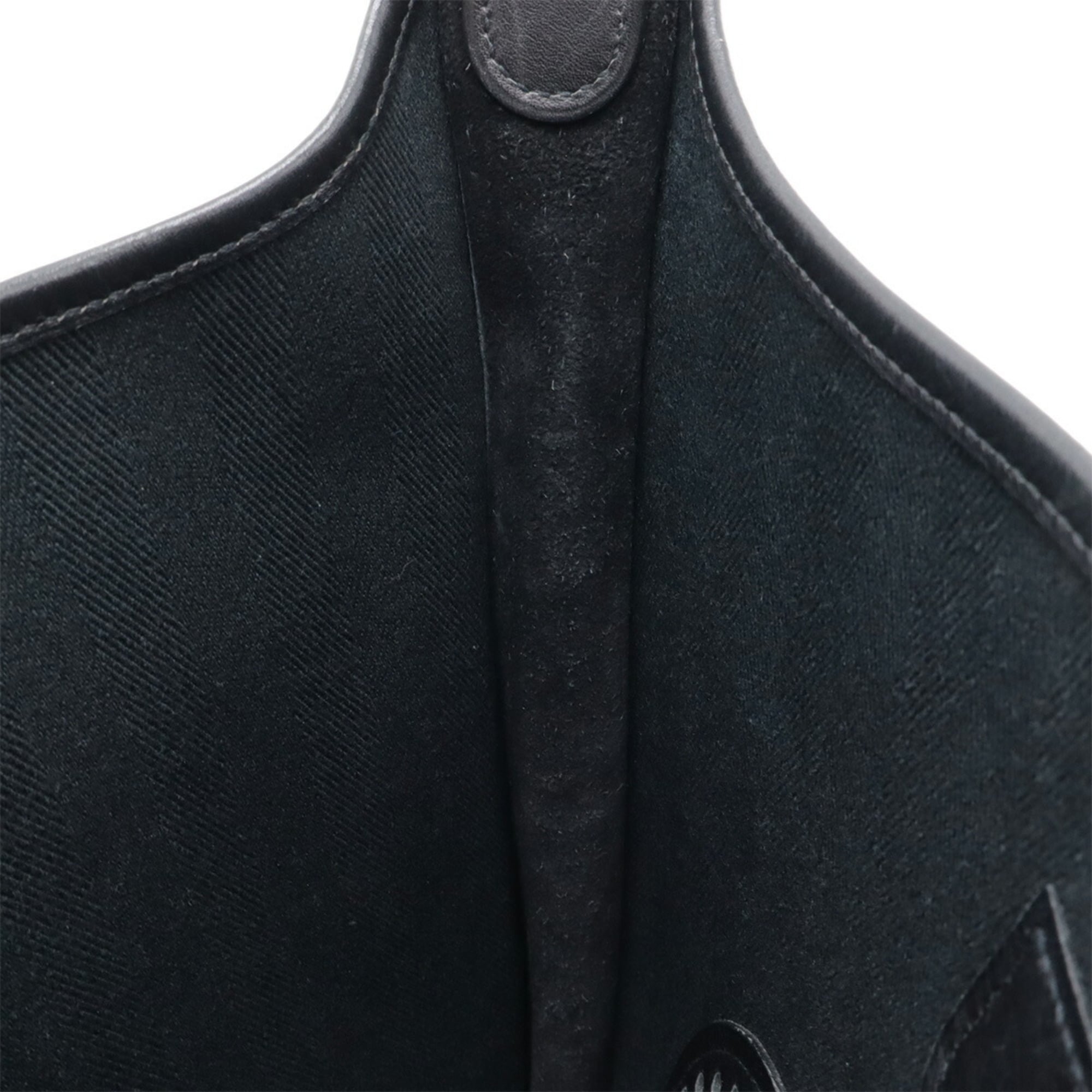 Hermes Black Toile H Leather Shoulder Bag (Pre-Owned)
