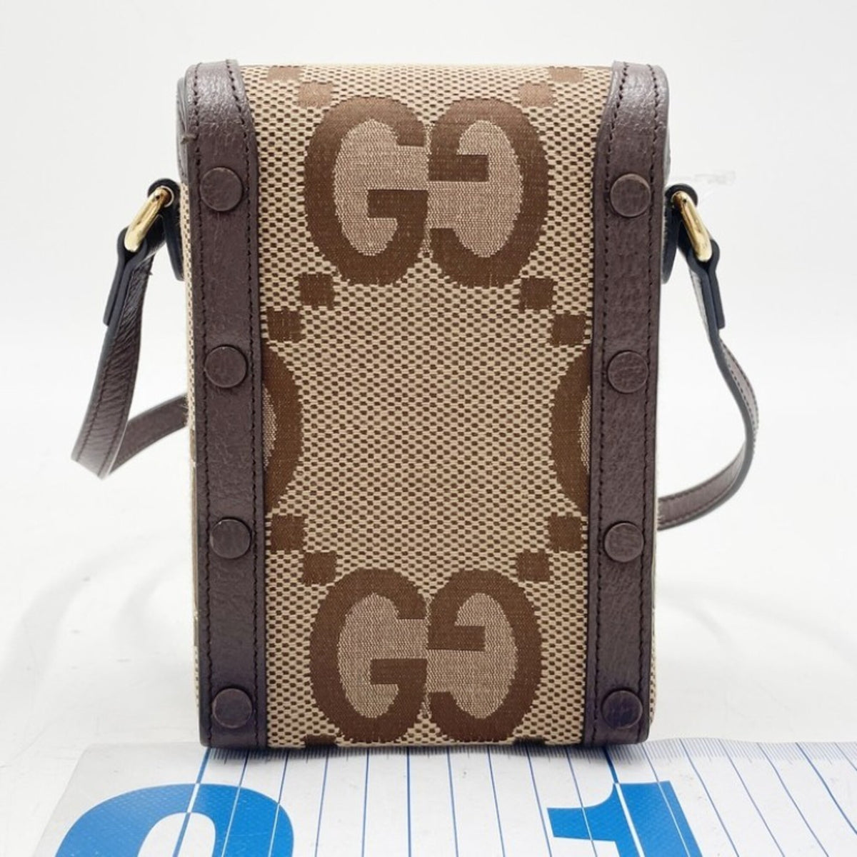 Gucci Beige Brown Canvas Shoulder Bag (Pre-Owned)