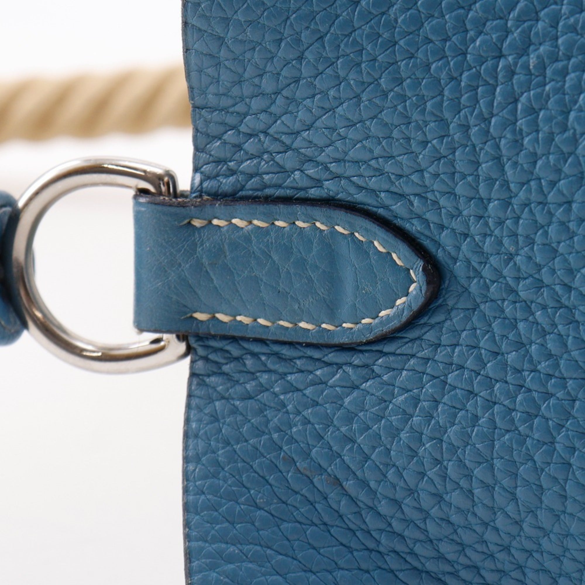 Hermes Blue Blue Jean Taurillon Clemence Leather Shoulder Bag (Pre-Owned)