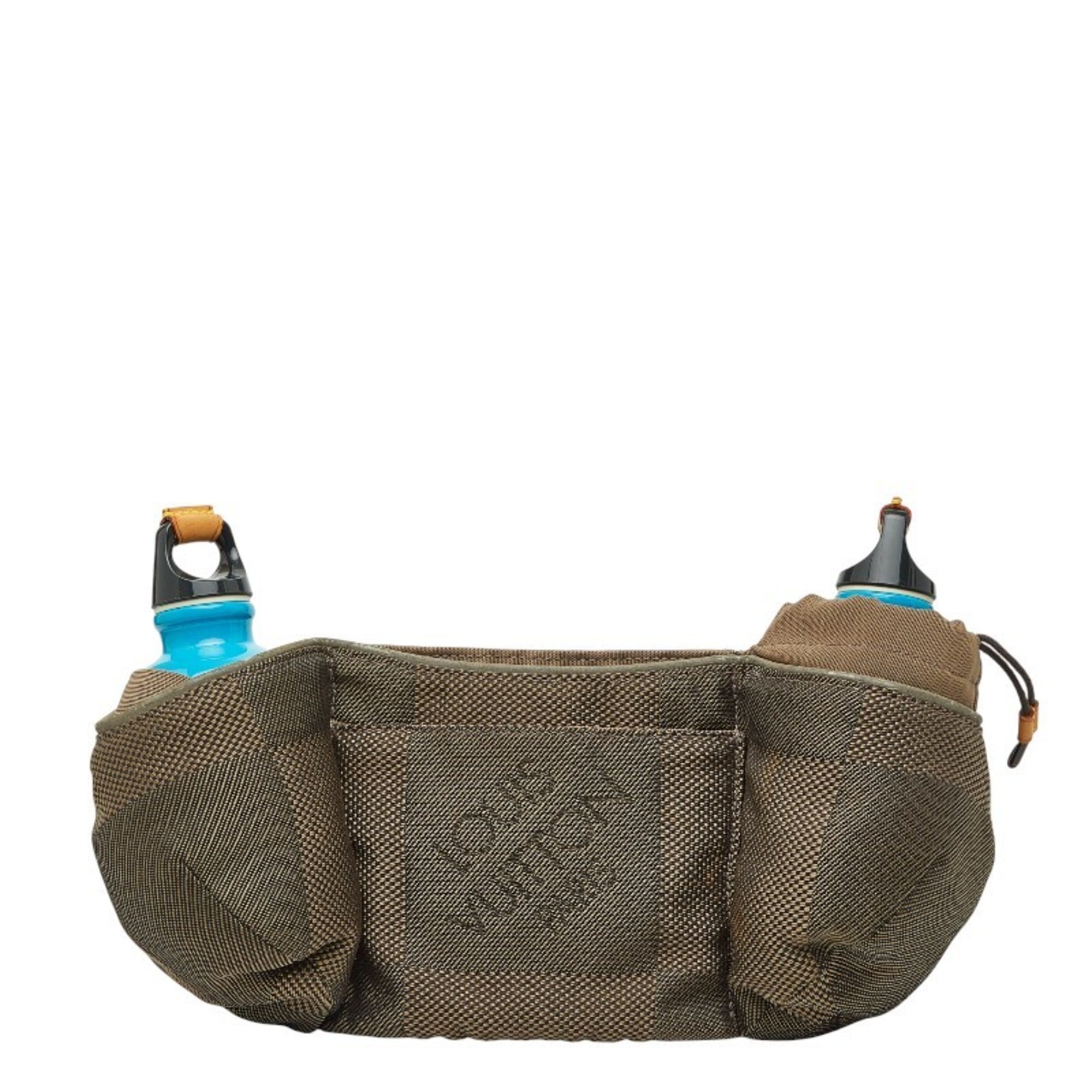 Louis Vuitton Beige Brown Canvas Leather Sling Bag (Pre-Owned)