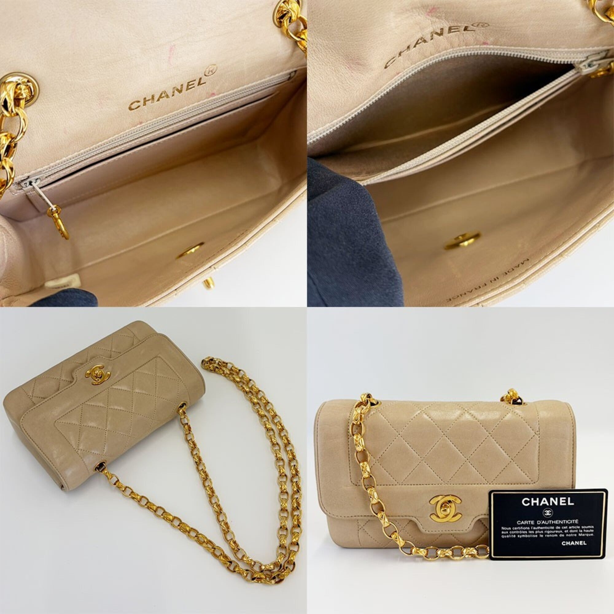 Chanel Beige Leather Shoulder Bag (Pre-Owned)