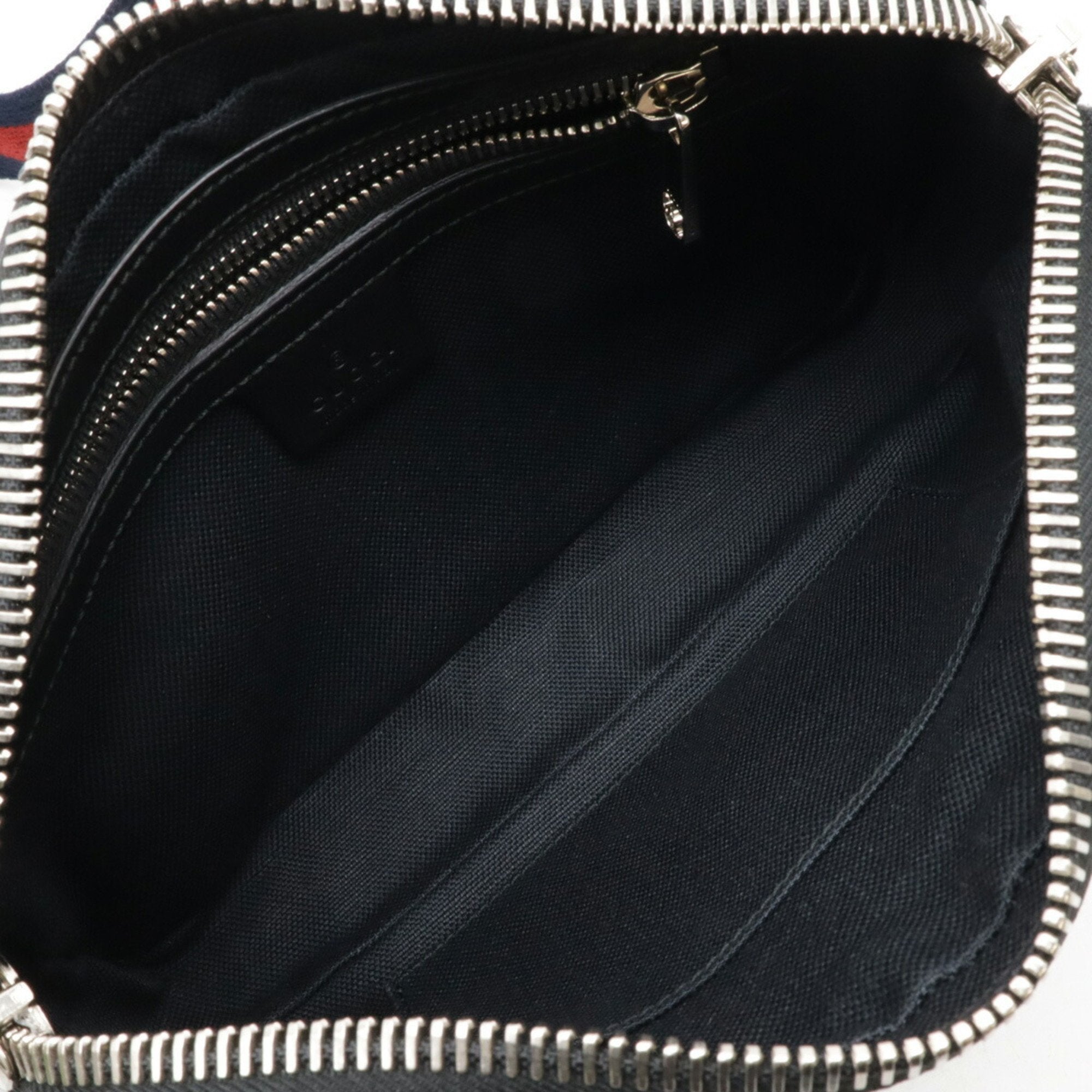 Gucci Black Dark Gray Navy Red Color Pvc Leather Shoulder Bag (Pre-Owned)