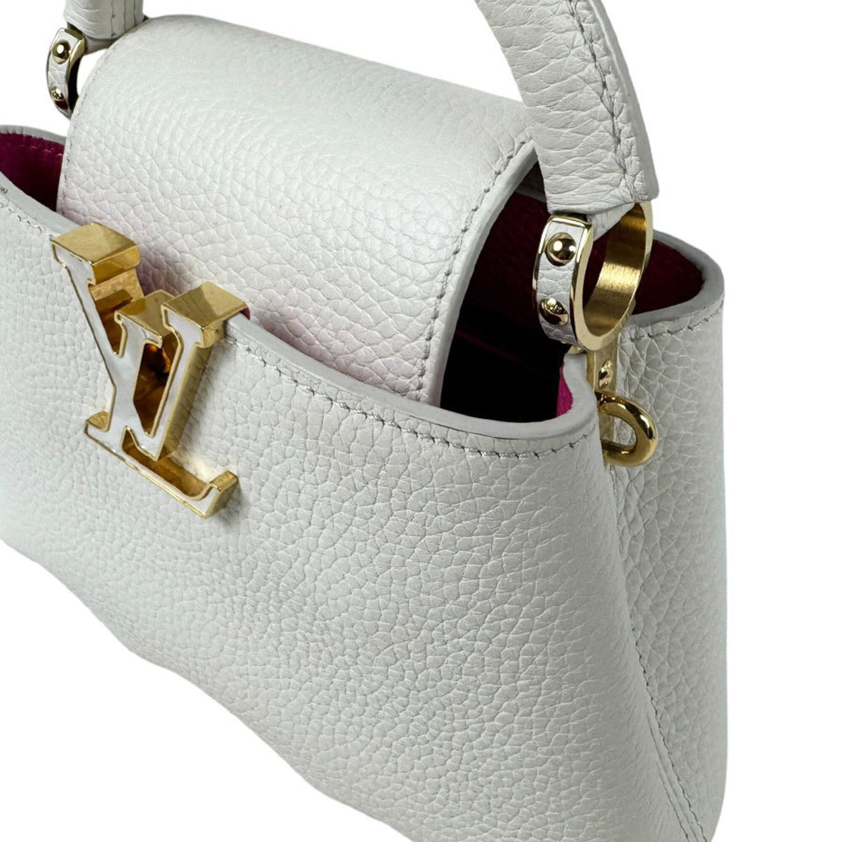 Louis Vuitton White Leather Handbag Shoulder Bag (Pre-Owned)