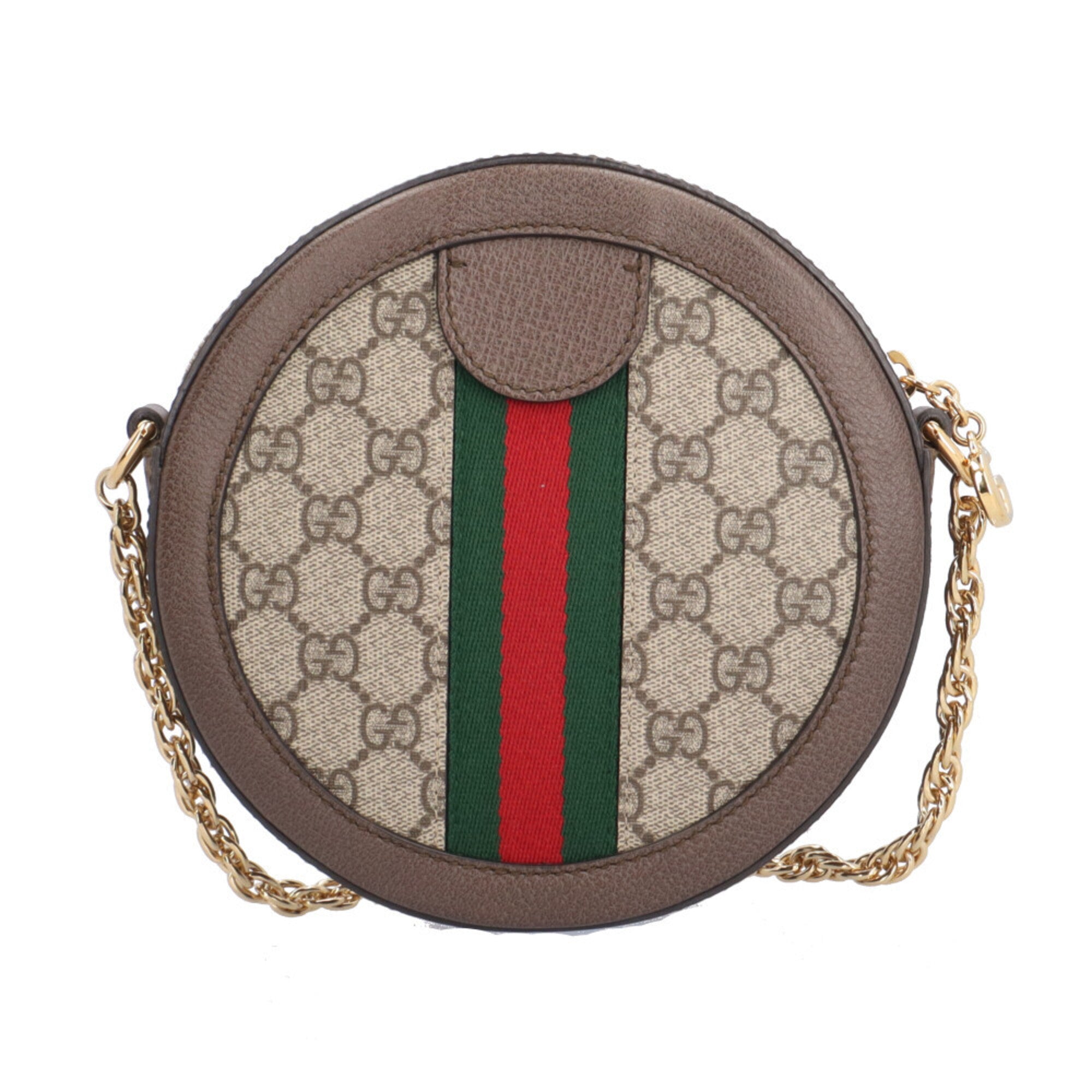 Gucci Beige Brown Gg Supreme Leather Shoulder Bag (Pre-Owned)