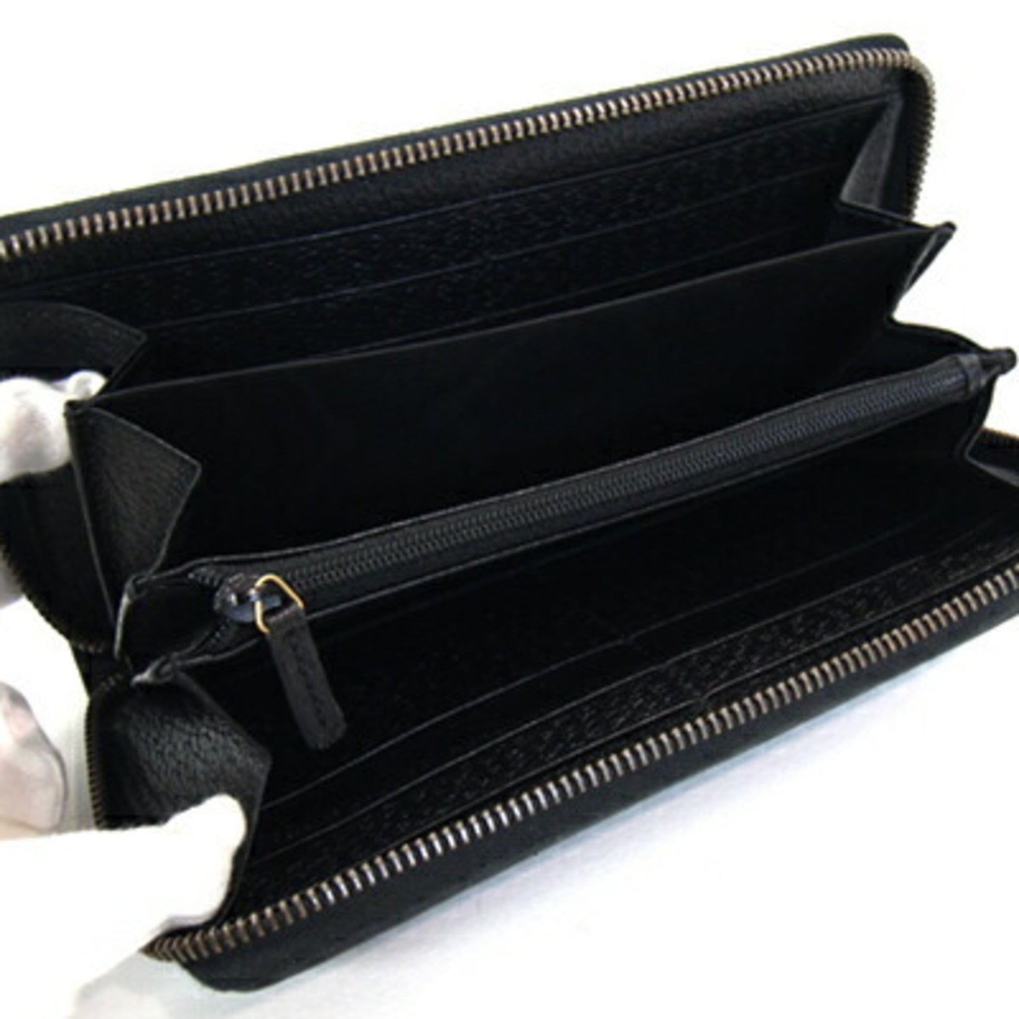 Gucci Black Leather Long Wallet (Bi-Fold) (Pre-Owned)