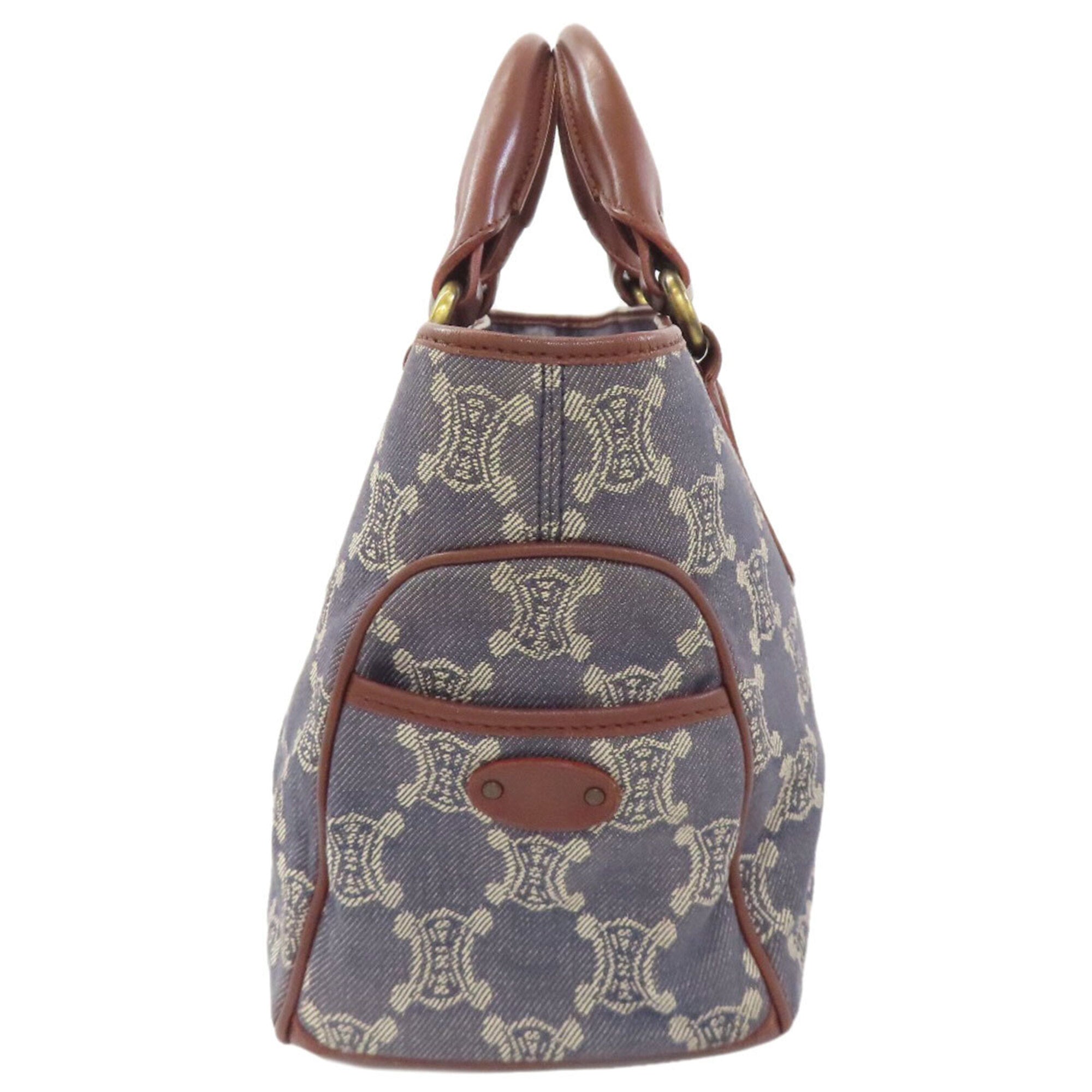 Celine Blue Brown Denim Leather Handbag (Pre-Owned)