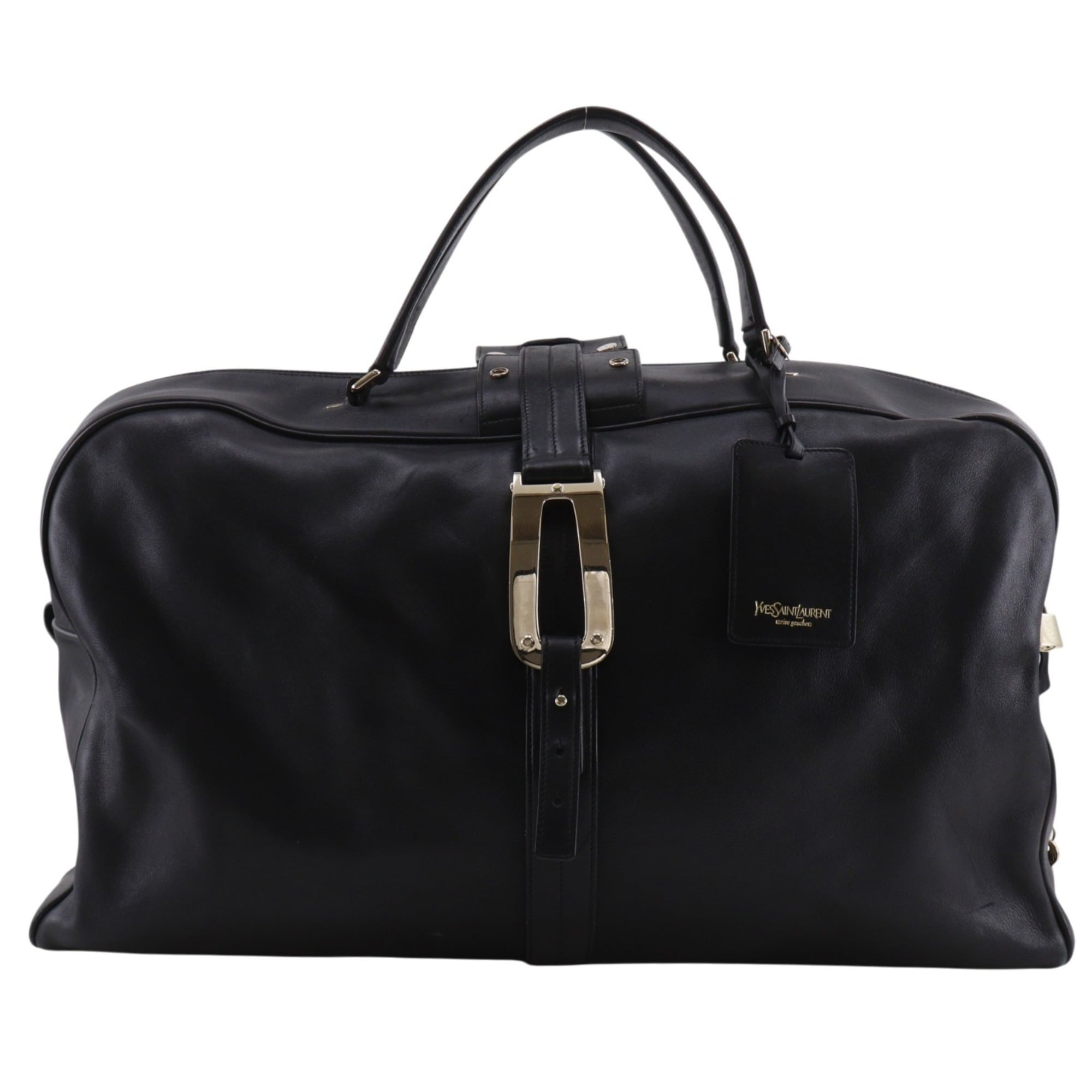 Yves Saint Laurent Black Leather Boston Bag (Pre-Owned)