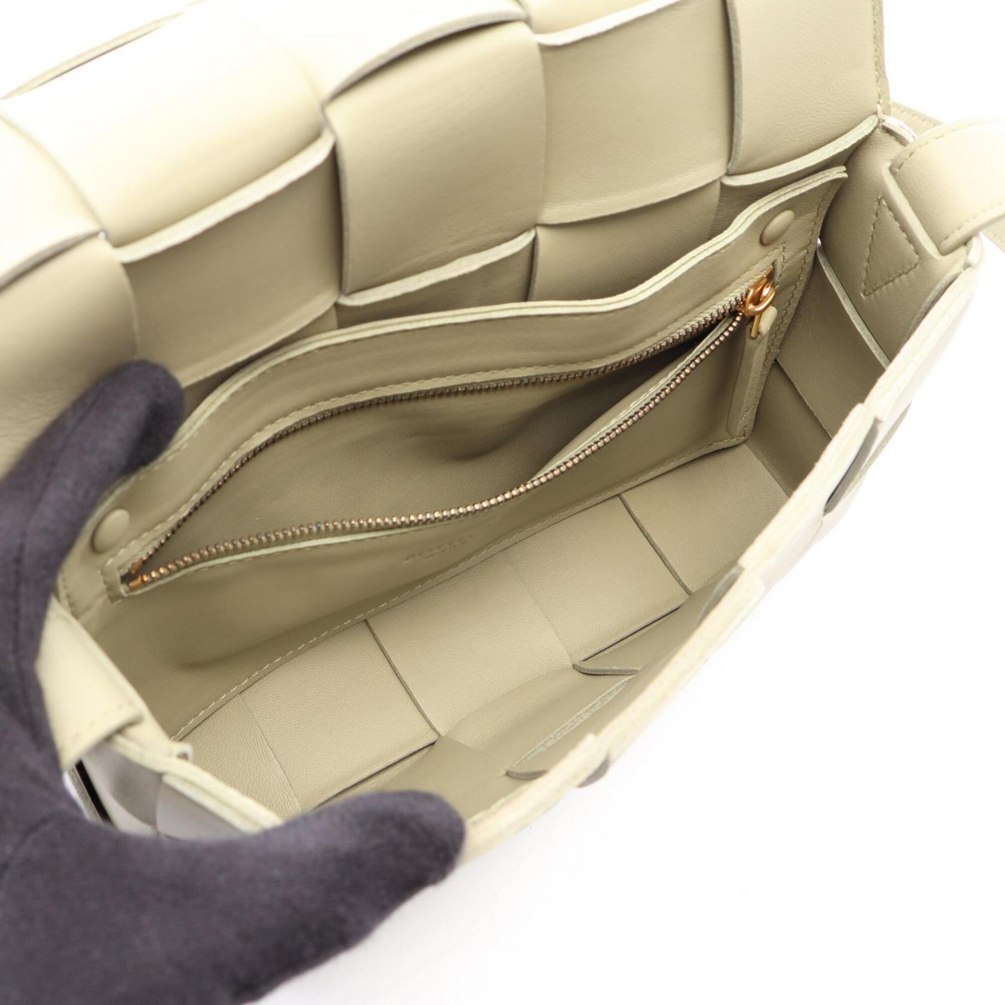 Bottega Veneta Khaki Leather Handbag Shoulder Bag (Pre-Owned)