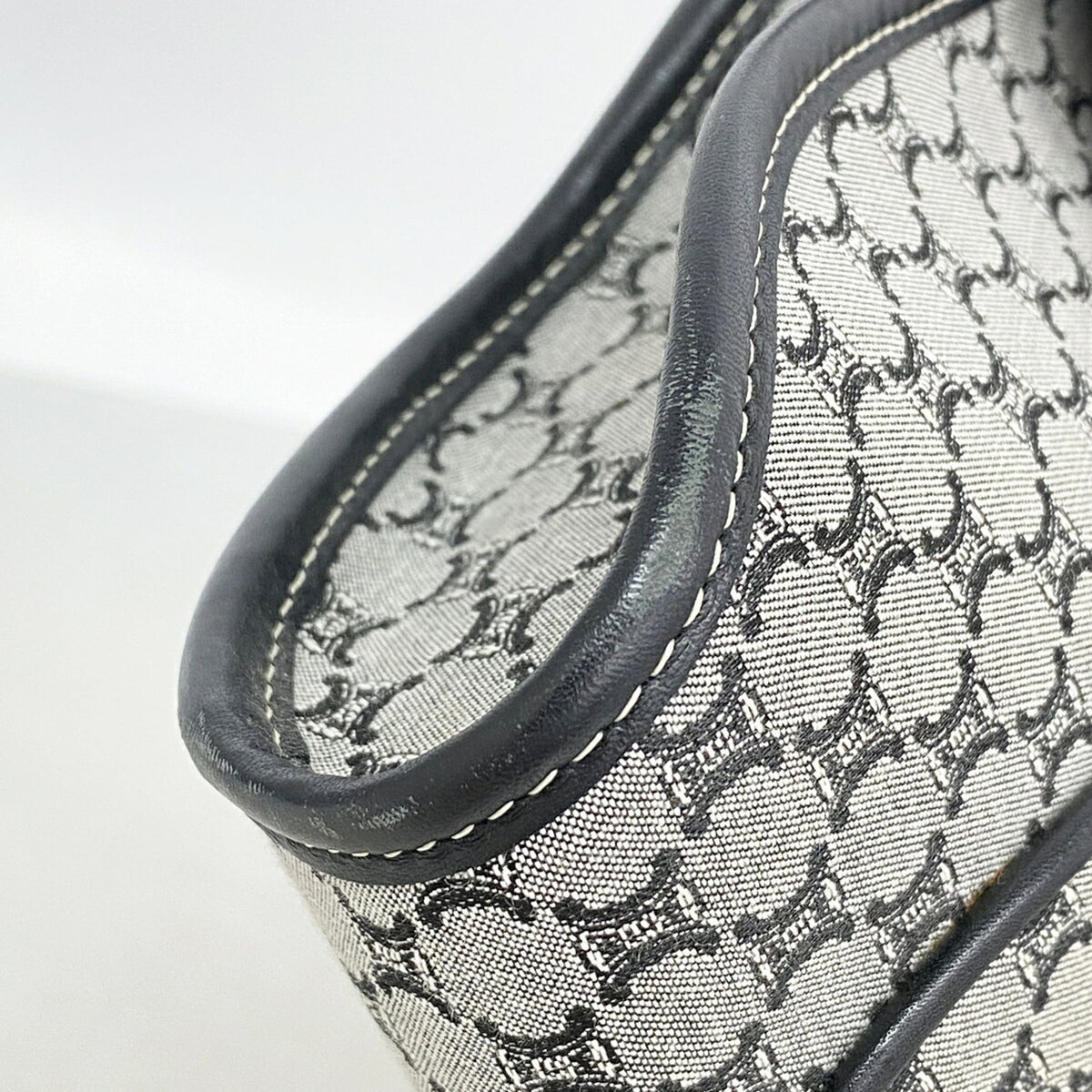Celine Black Gray Nylon Canvas Handbag (Pre-Owned)