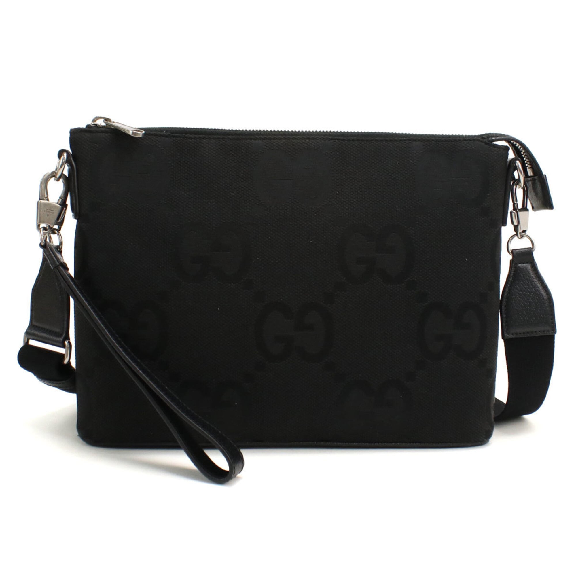 Gucci Black Canvas Clutch Bag Shoulder Bag (Pre-Owned)