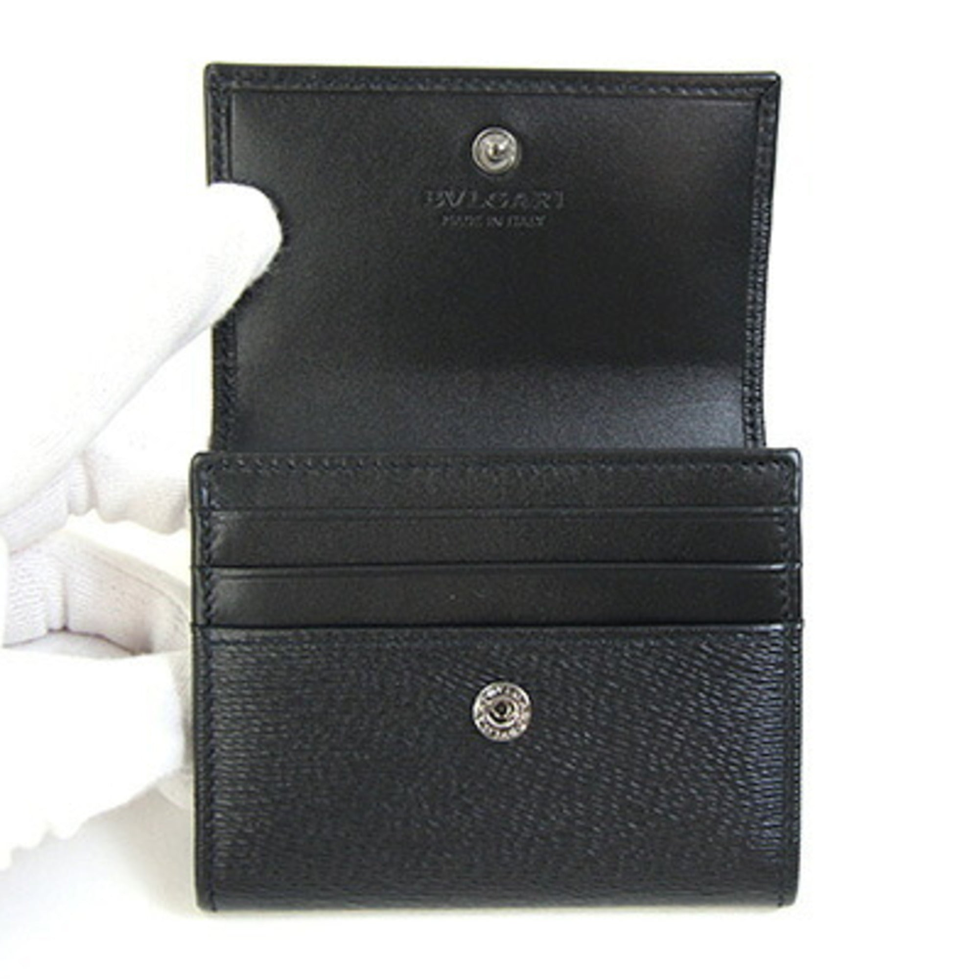 Bvlgari Black Leather Coin Purse/Coin Case (Pre-Owned)