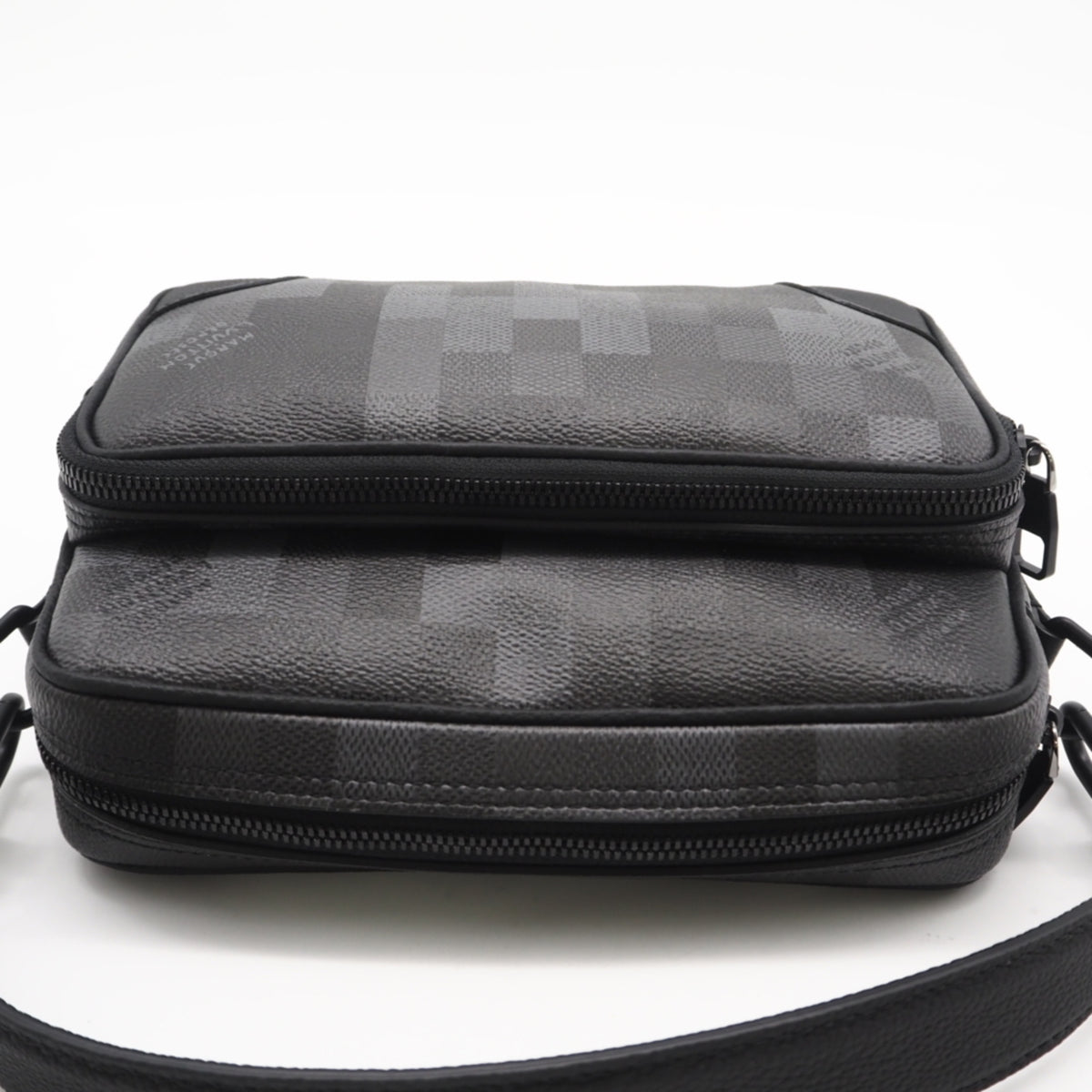 Louis Vuitton Black Gray Coated Canvas Leather Shoulder Bag (Pre-Owned)