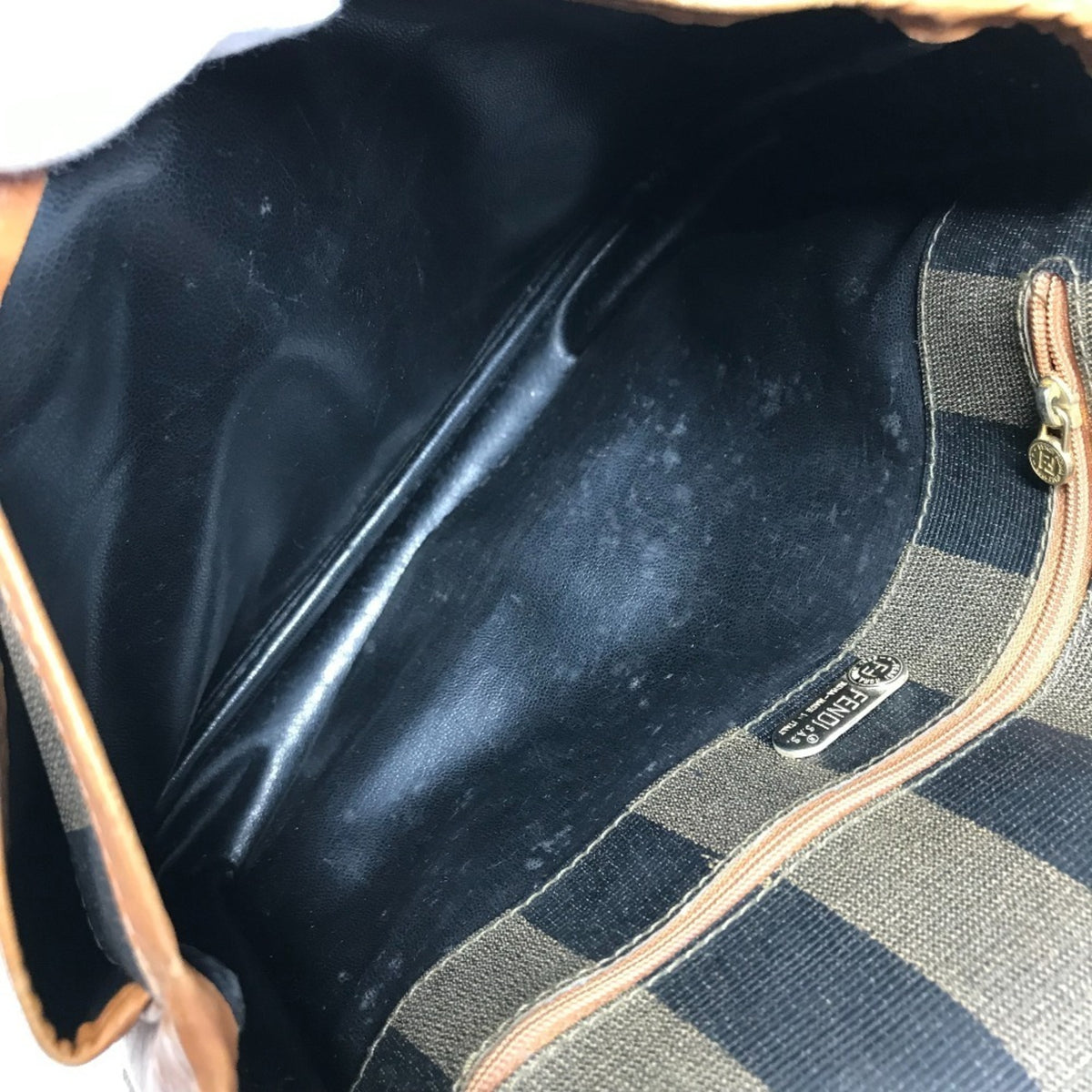 Fendi Brown Khaki Pvc Leather Pochette Shoulder Bag (Pre-Owned)