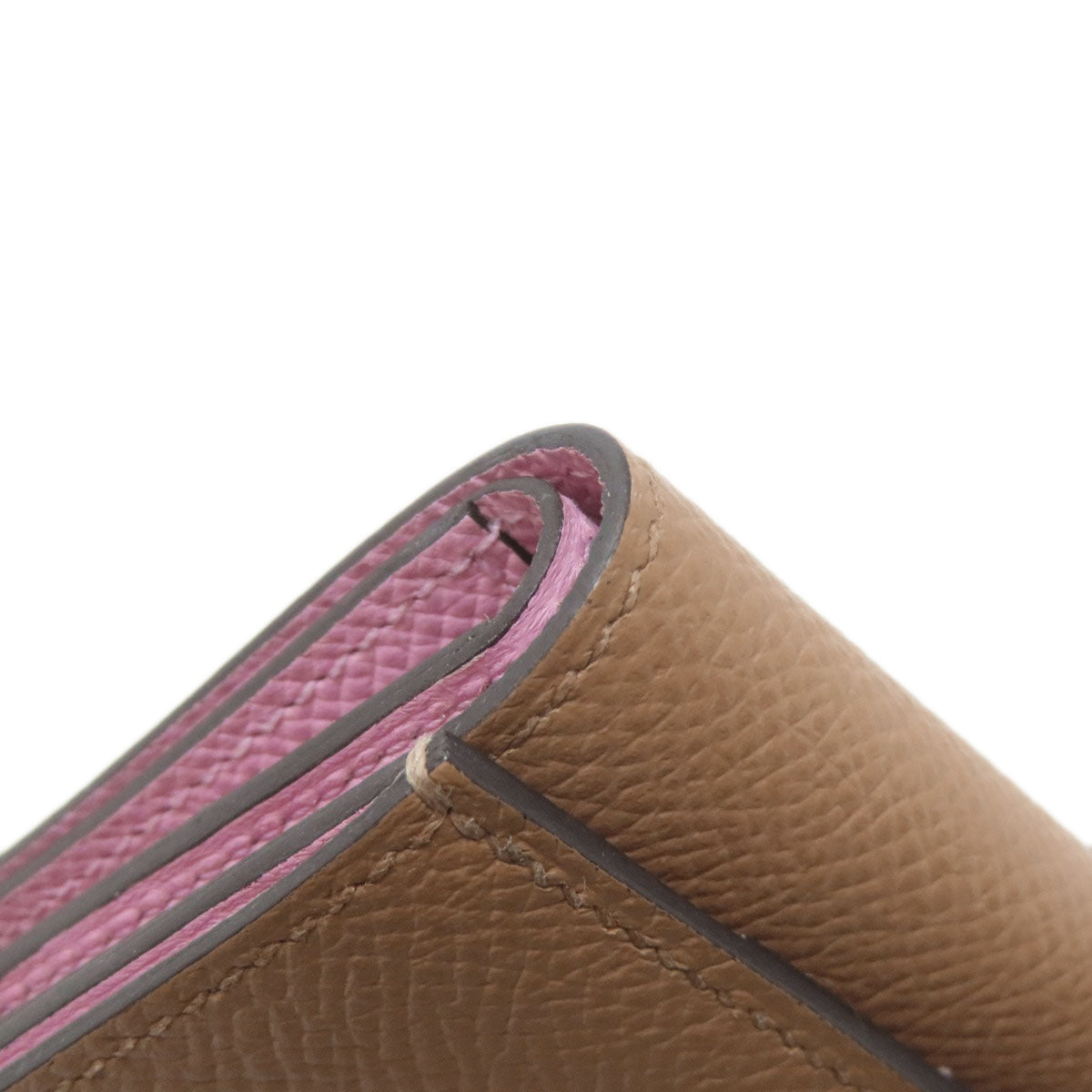 Hermes Brown Pink Epsom Leather Wallet (Bi-Fold) (Pre-Owned)