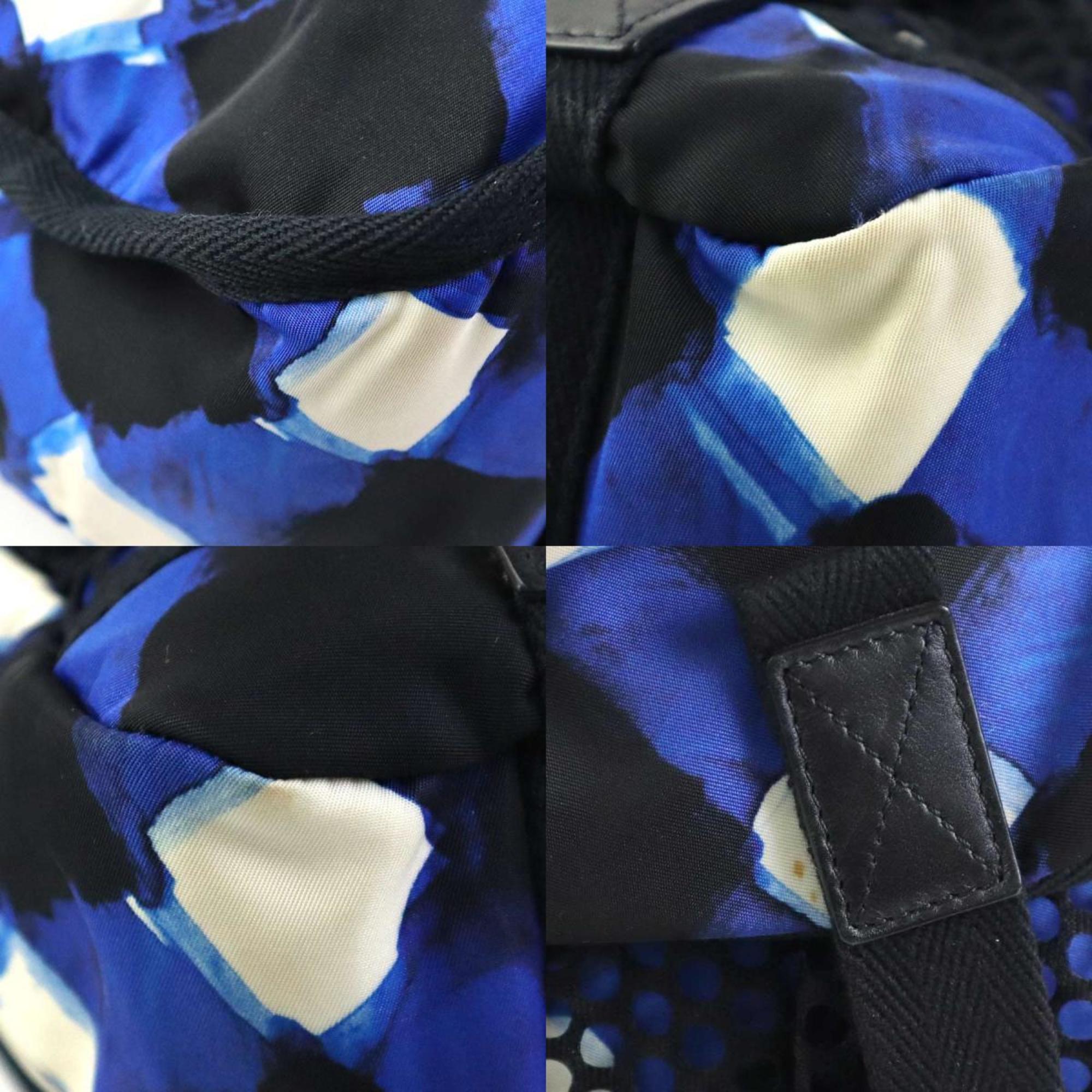 Chanel Black Blue White Nylon Backpack (Pre-Owned)