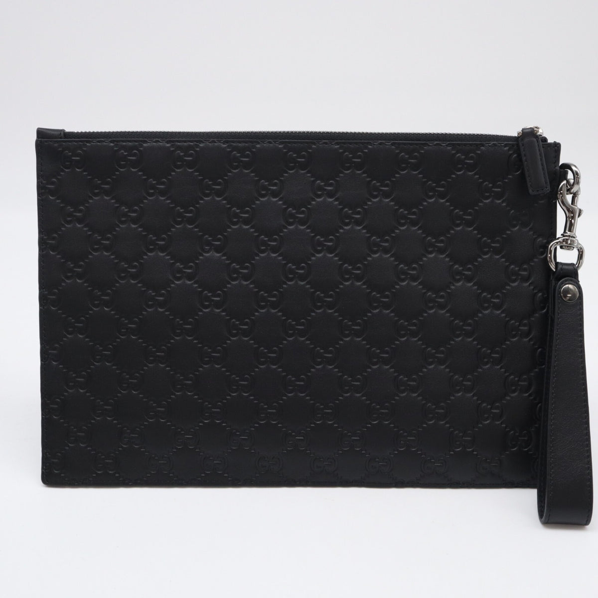 Gucci Guccissima Black Leather Clutch Bag (Pre-Owned)