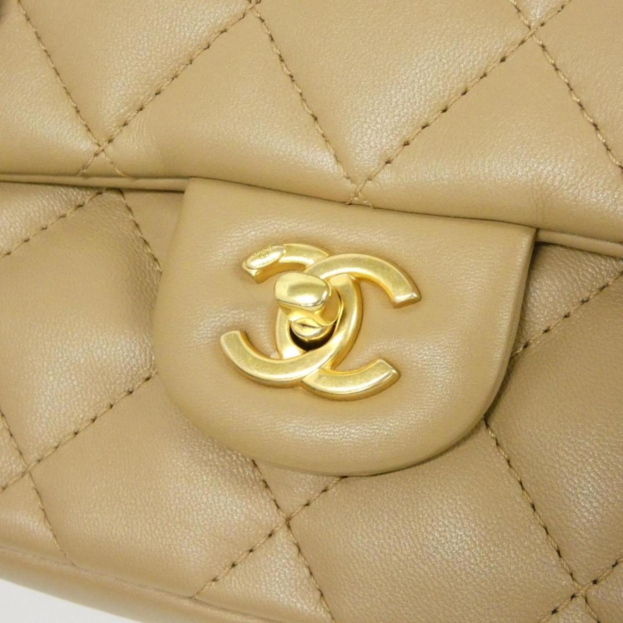 Chanel Beige Leather Shoulder Bag (Pre-Owned)