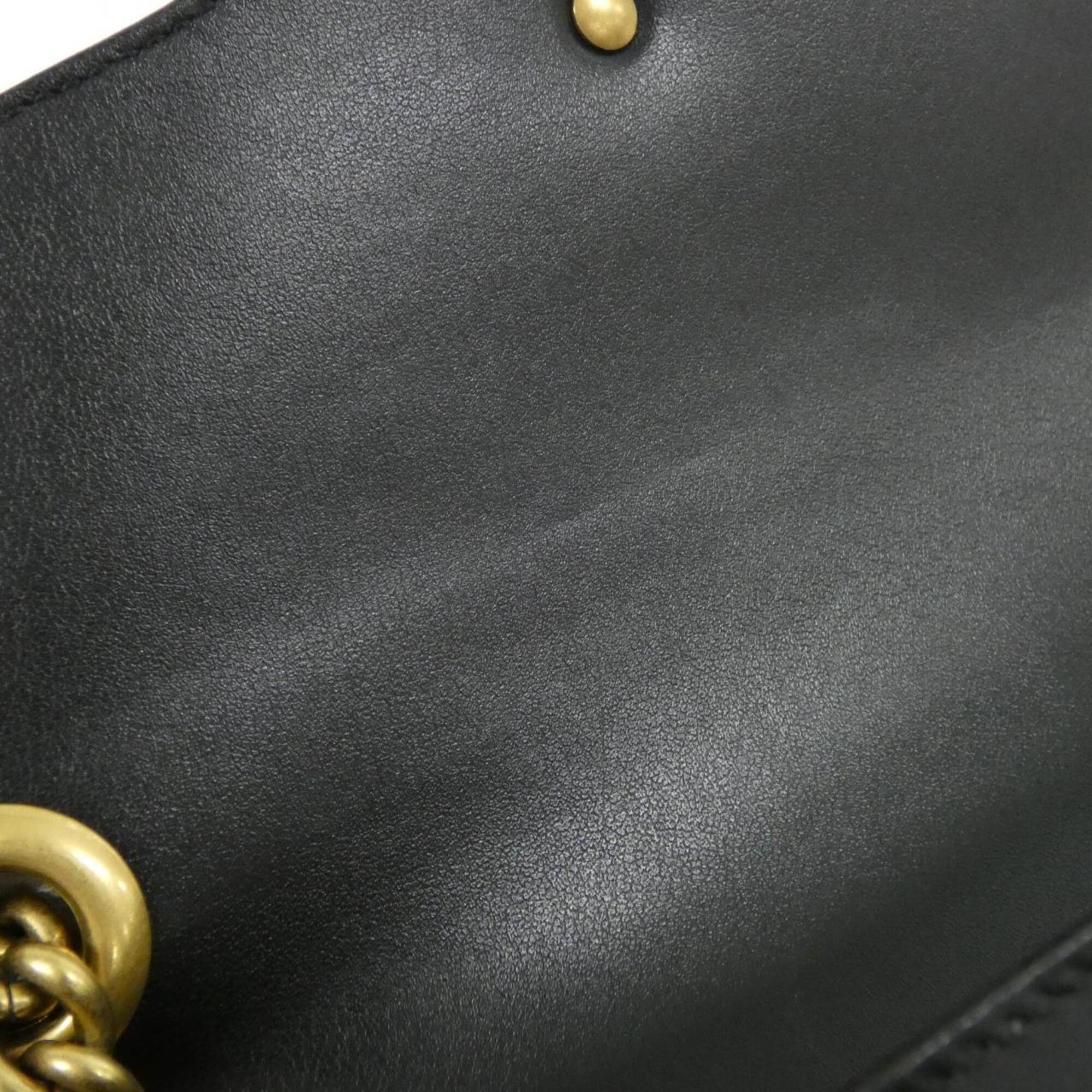 Gucci Gg Marmont Black Quilting Shoulder Bag (Pre-Owned)