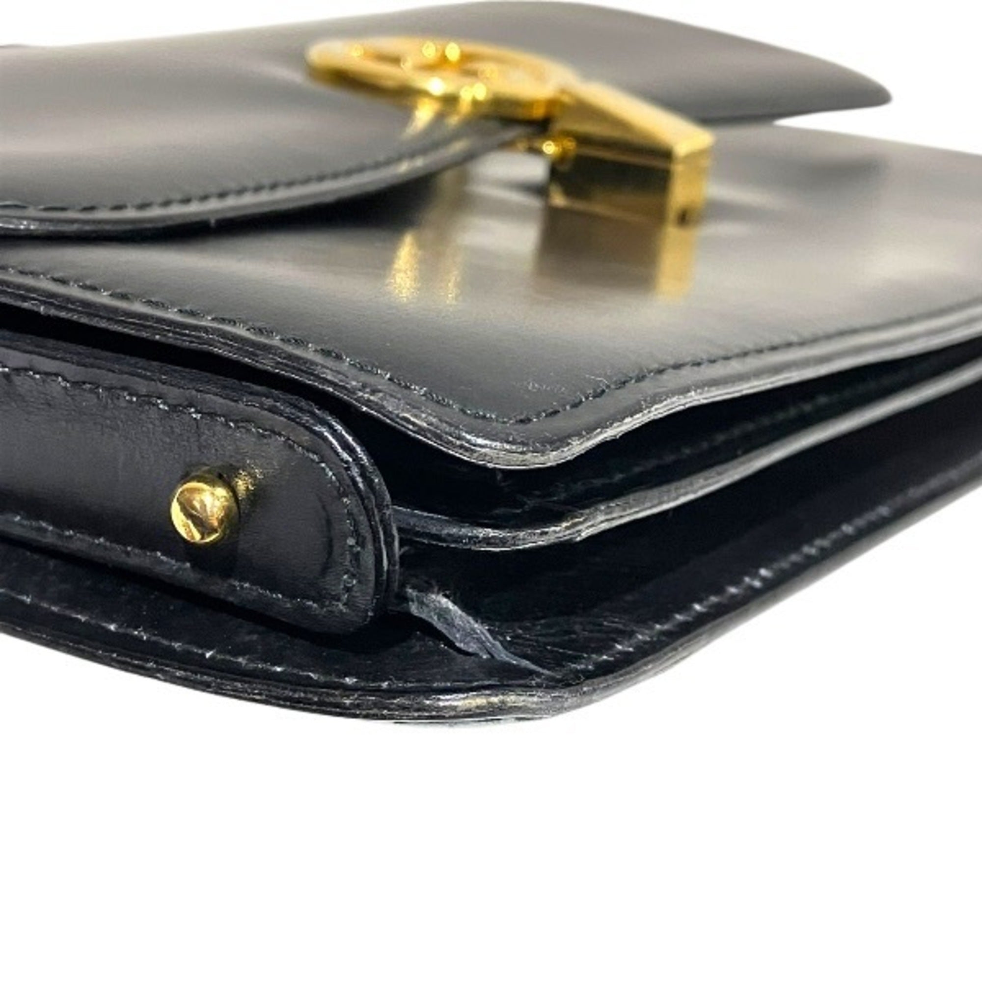Gucci Black Leather Handbag Shoulder Bag (Pre-Owned)