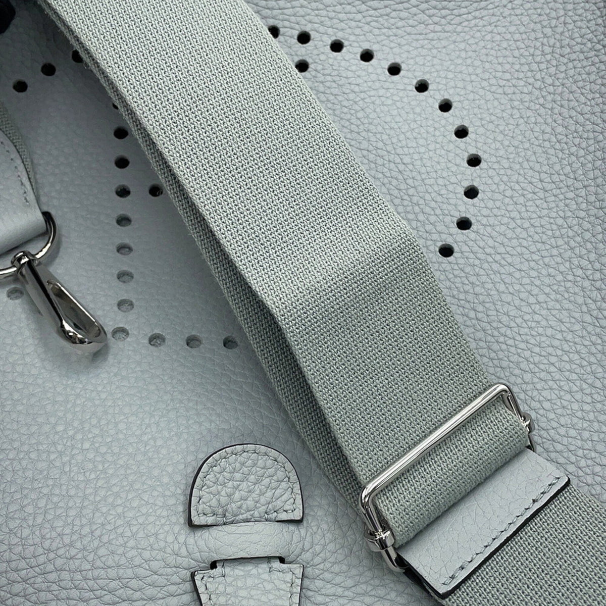 Hermes Blue Gray Taurillon Clemence Leather Shoulder Bag (Pre-Owned)