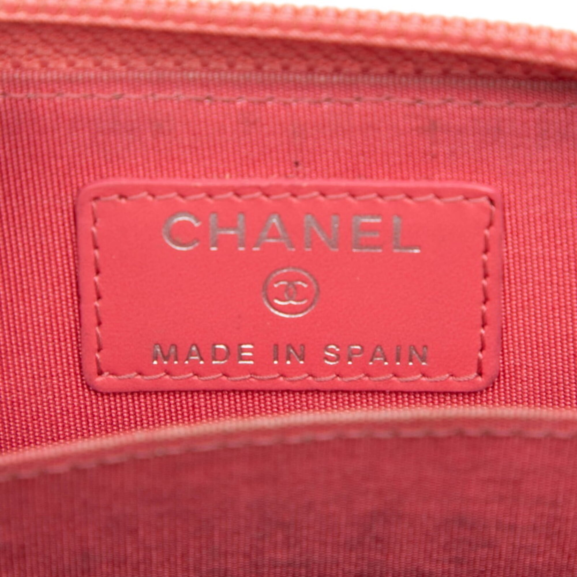 Chanel Pink Grained Calfskin Coin Purse/Coin Case (Pre-Owned)