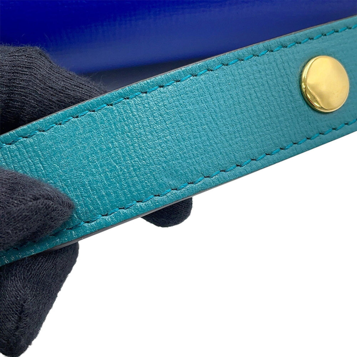 Gucci Blue Leather Handbag Shoulder Bag (Pre-Owned)