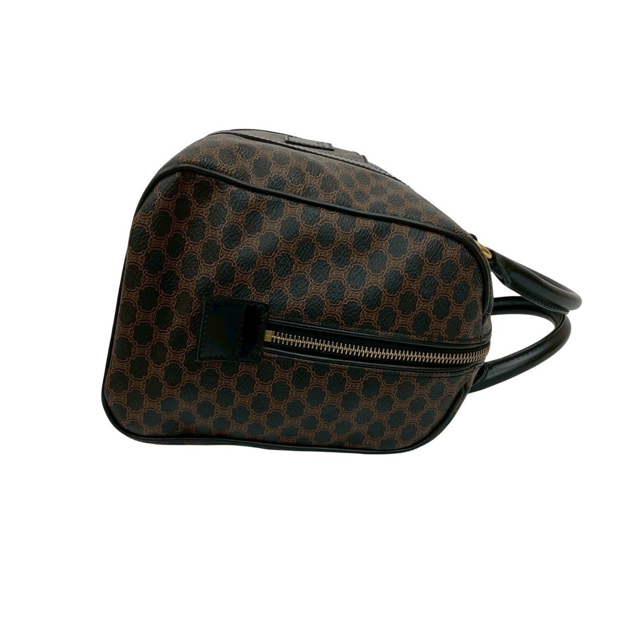 Celine Black Brown Leather Pvc Boston Bag Handbag (Pre-Owned)