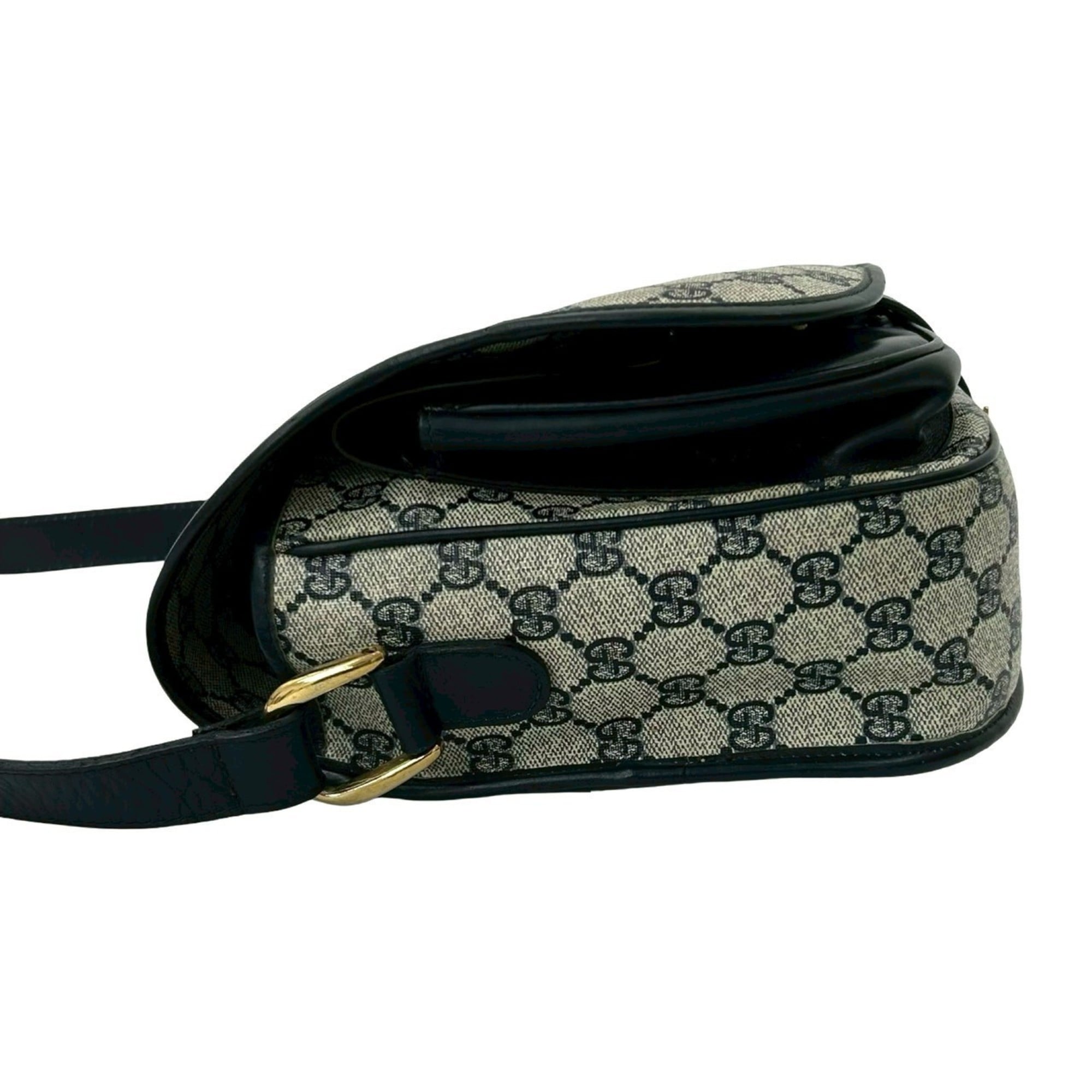 Gucci Navy Red Color Pvc Leather Shoulder Bag (Pre-Owned)