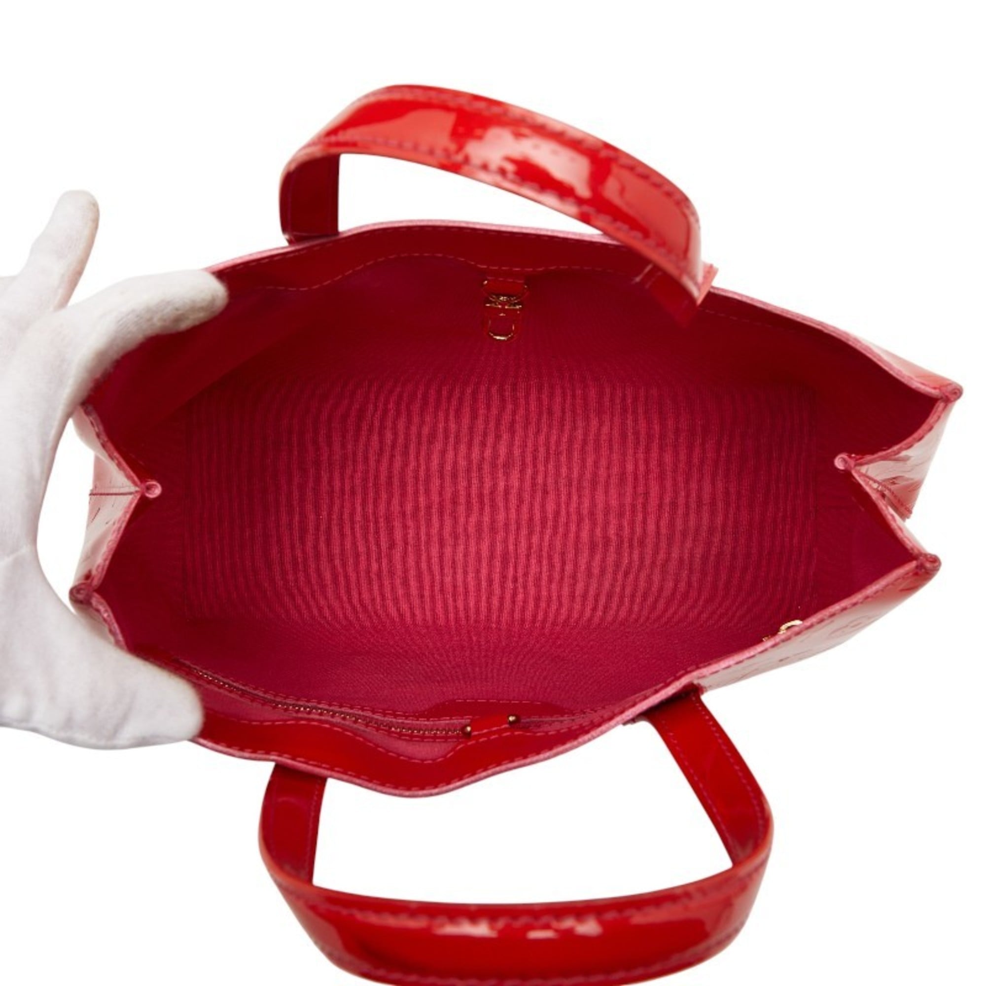 Louis Vuitton Pomme D'amour Red Color Patent Leather Handbag (Pre-Owned)