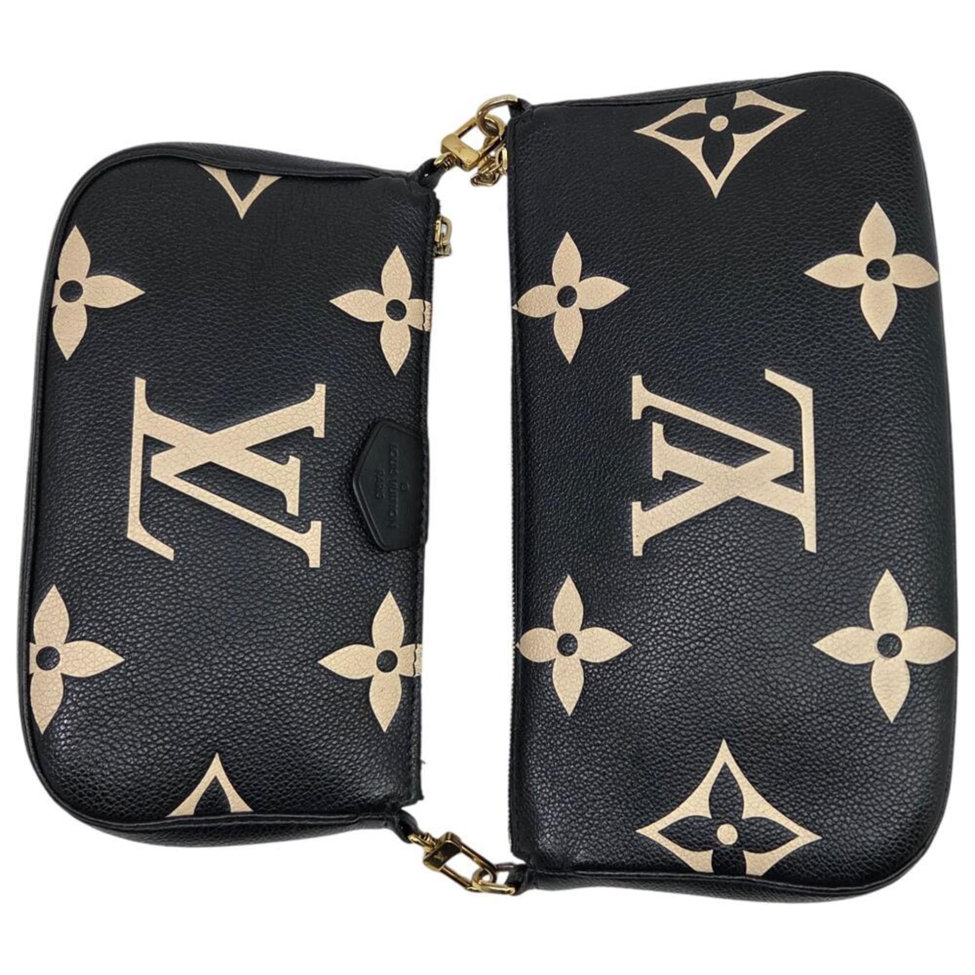 Louis Vuitton Beige Black Monogram Empreinte Pochette Shoulder Bag (Pre-Owned)