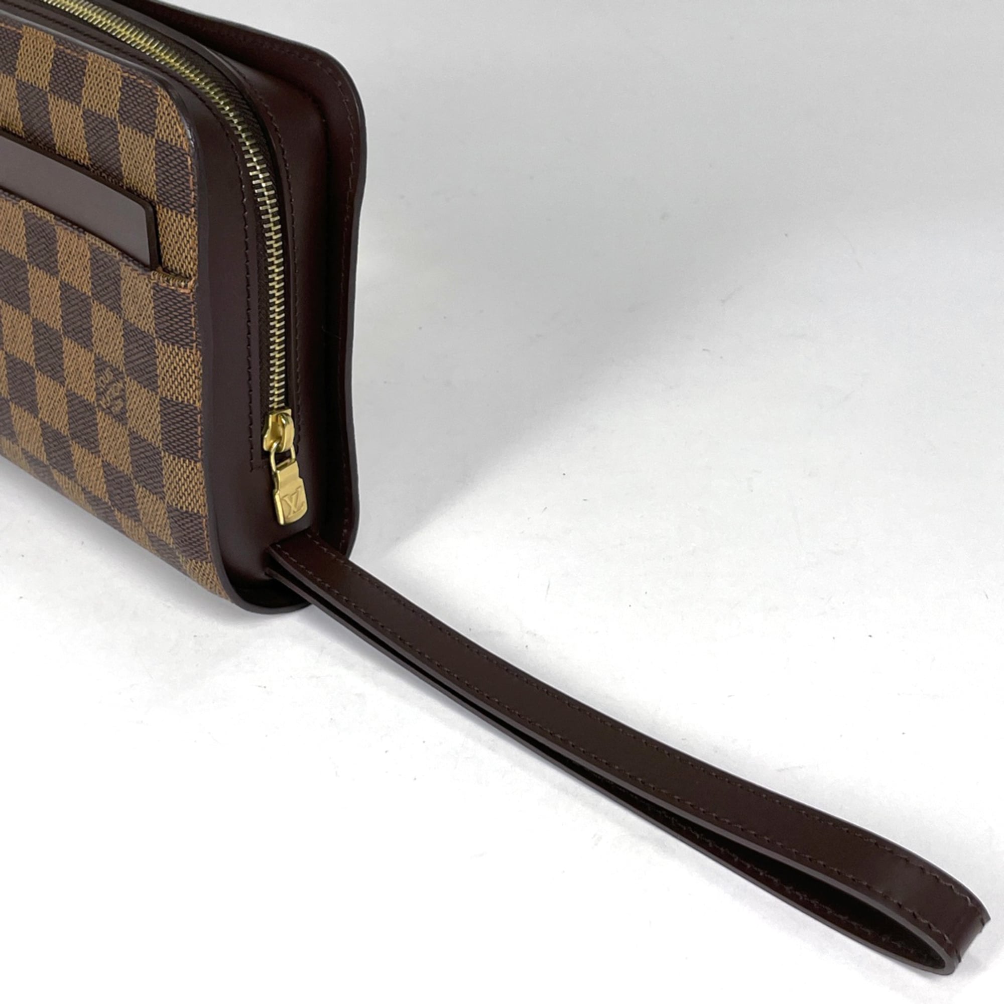 Louis Vuitton Brown Damier Canvas Clutch Bag (Pre-Owned)
