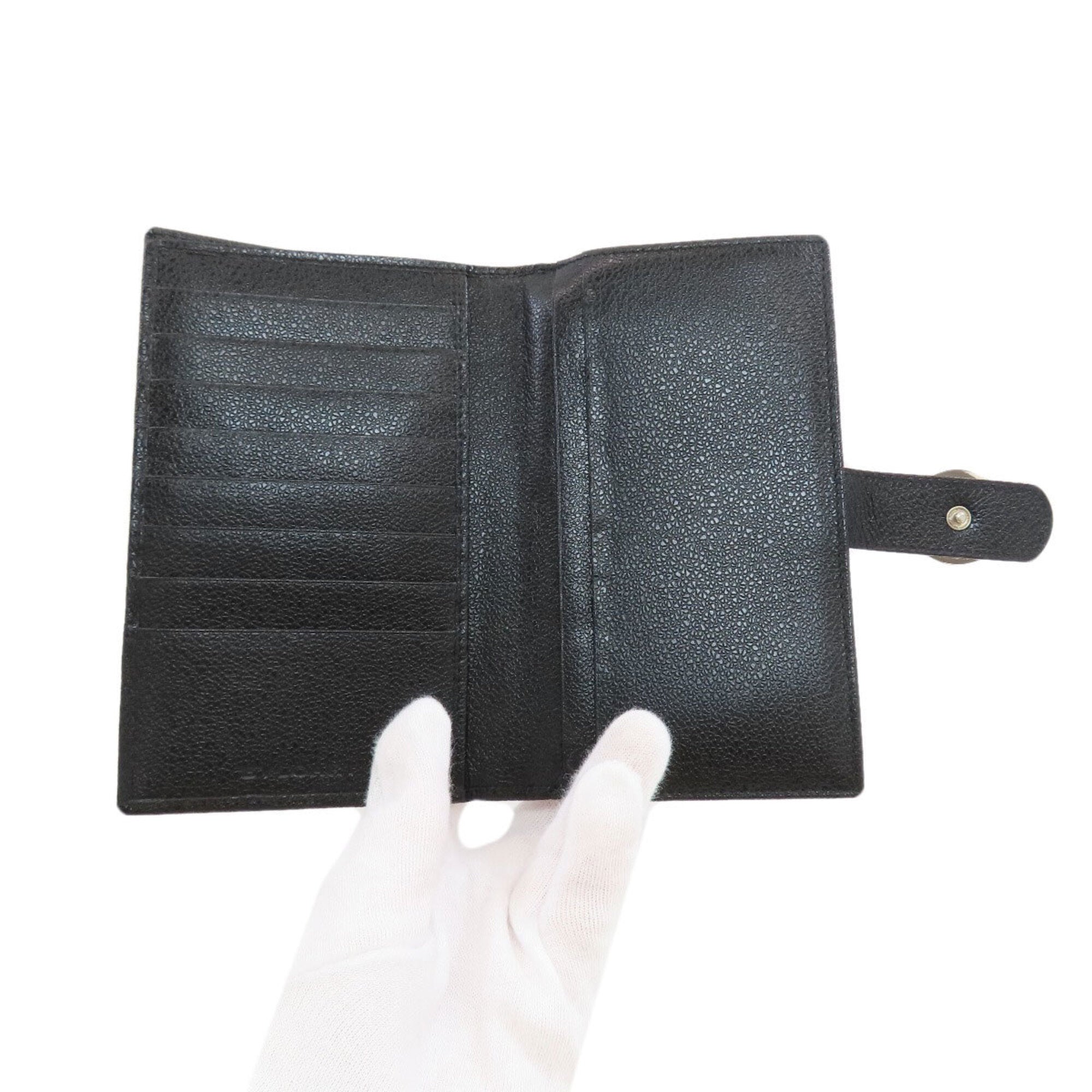 Bvlgari Bvlgari Bvlgari Black Leather Long Wallet (Bi-Fold) (Pre-Owned)