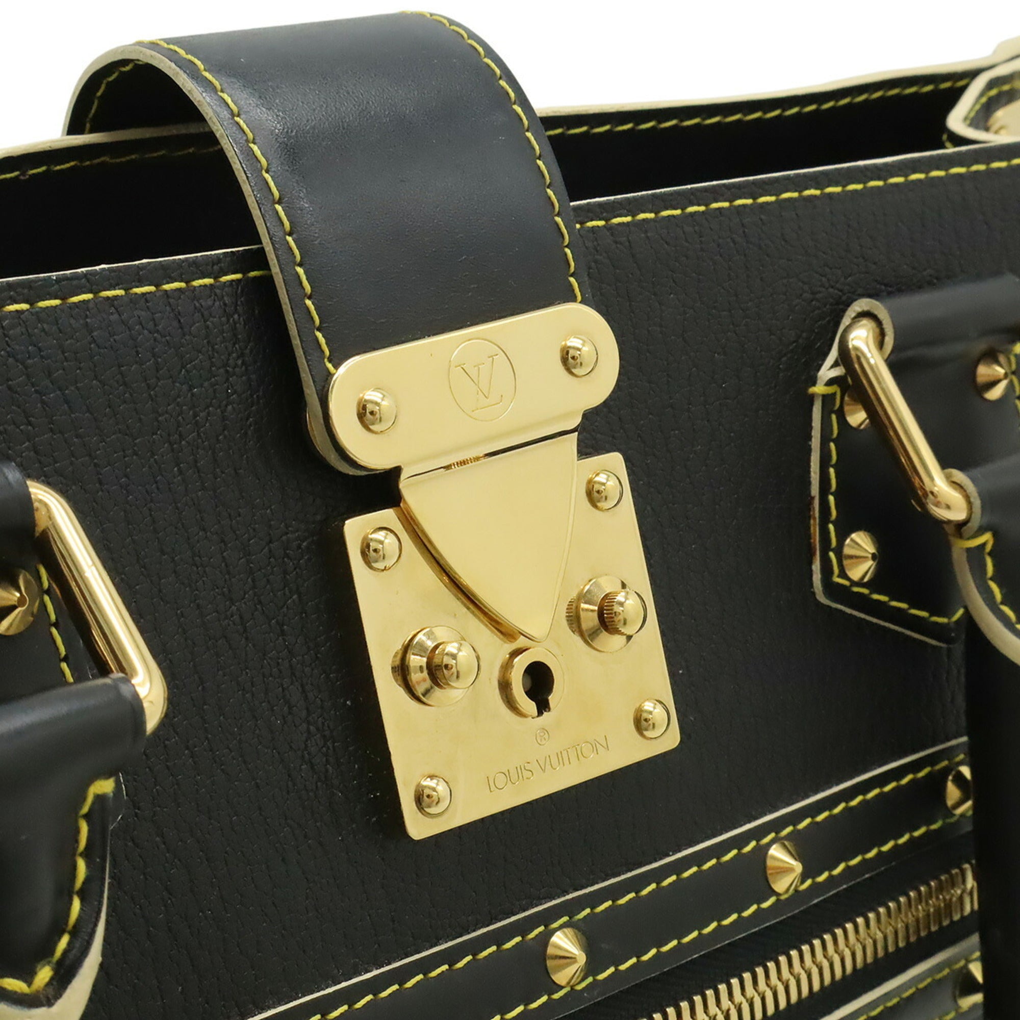 Louis Vuitton Black Noir Leather Handbag Tote Bag (Pre-Owned)