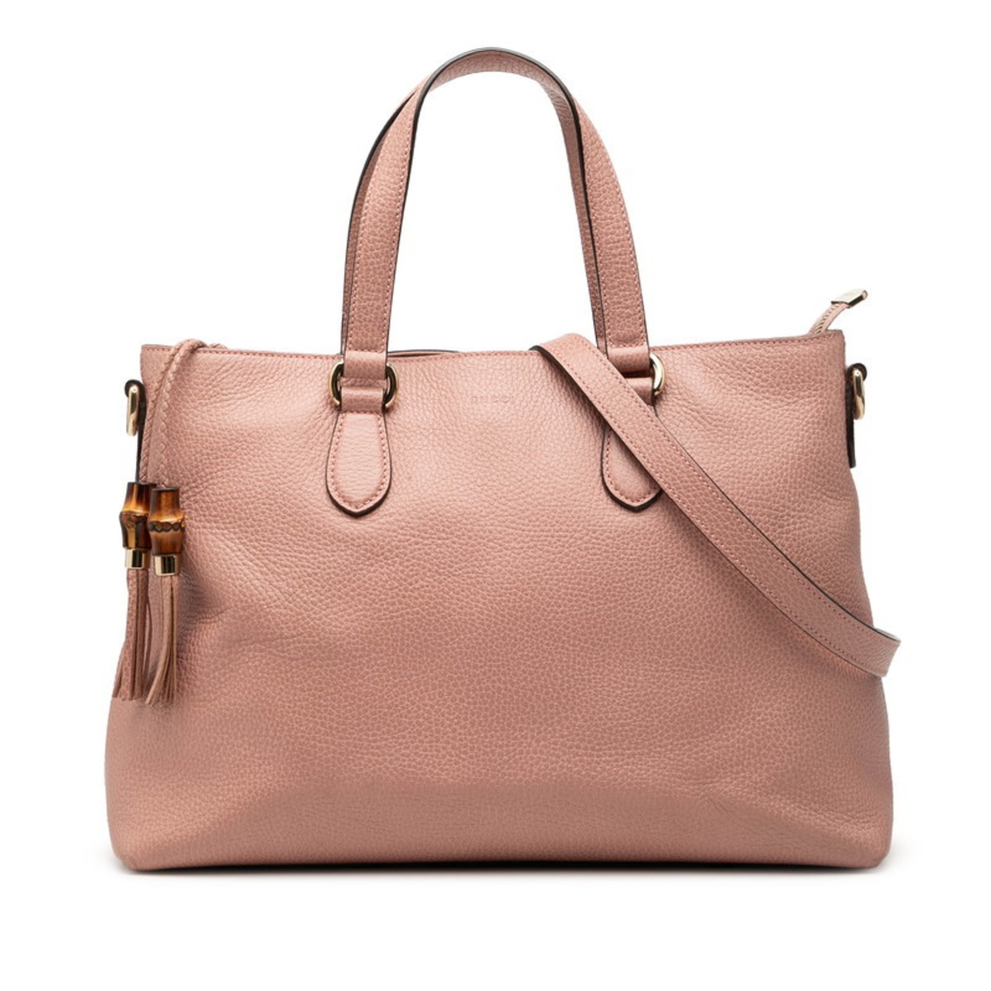 Gucci Pink Leather Handbag Shoulder Bag (Pre-Owned)