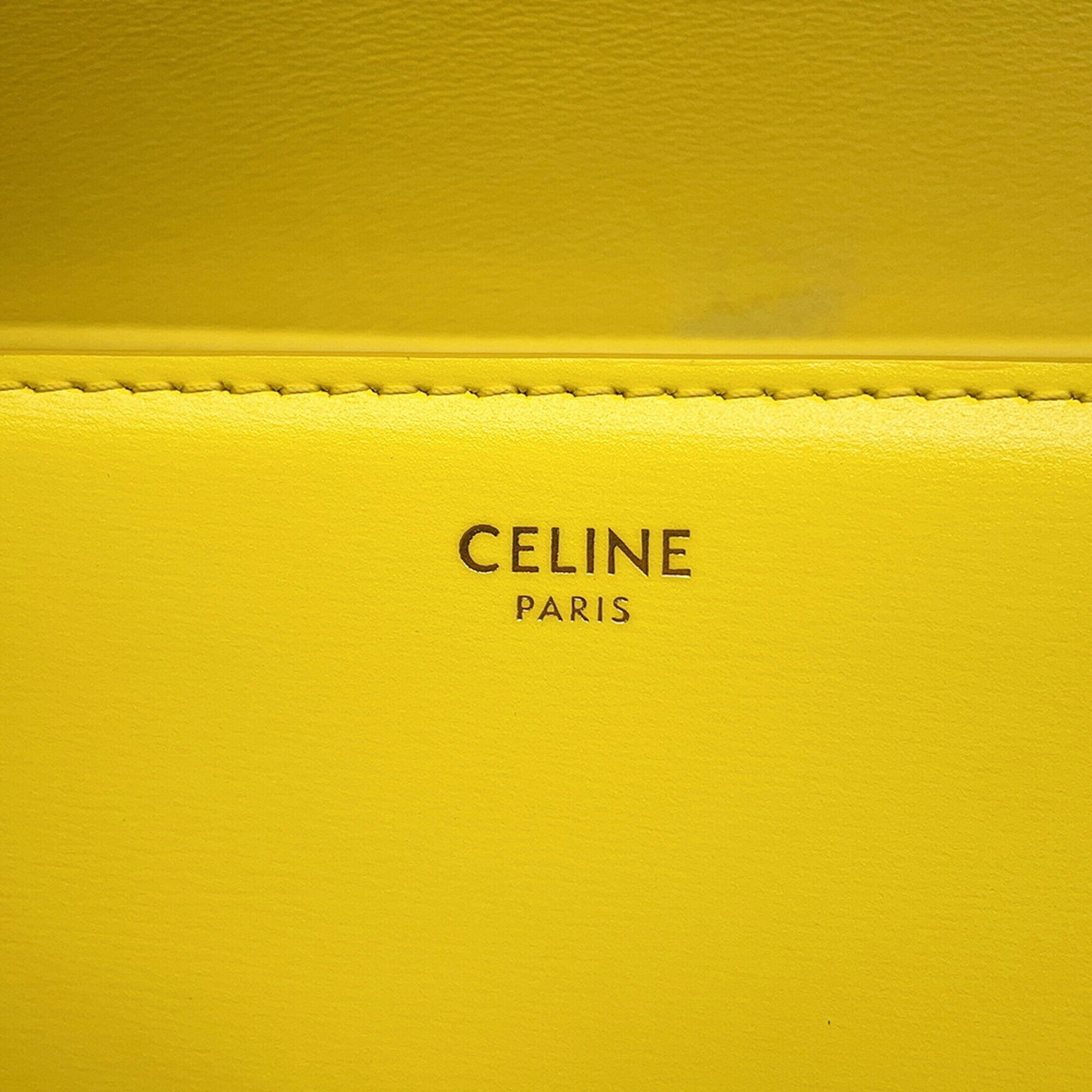 Celine Yellow Leather Shoulder Bag (Pre-Owned)