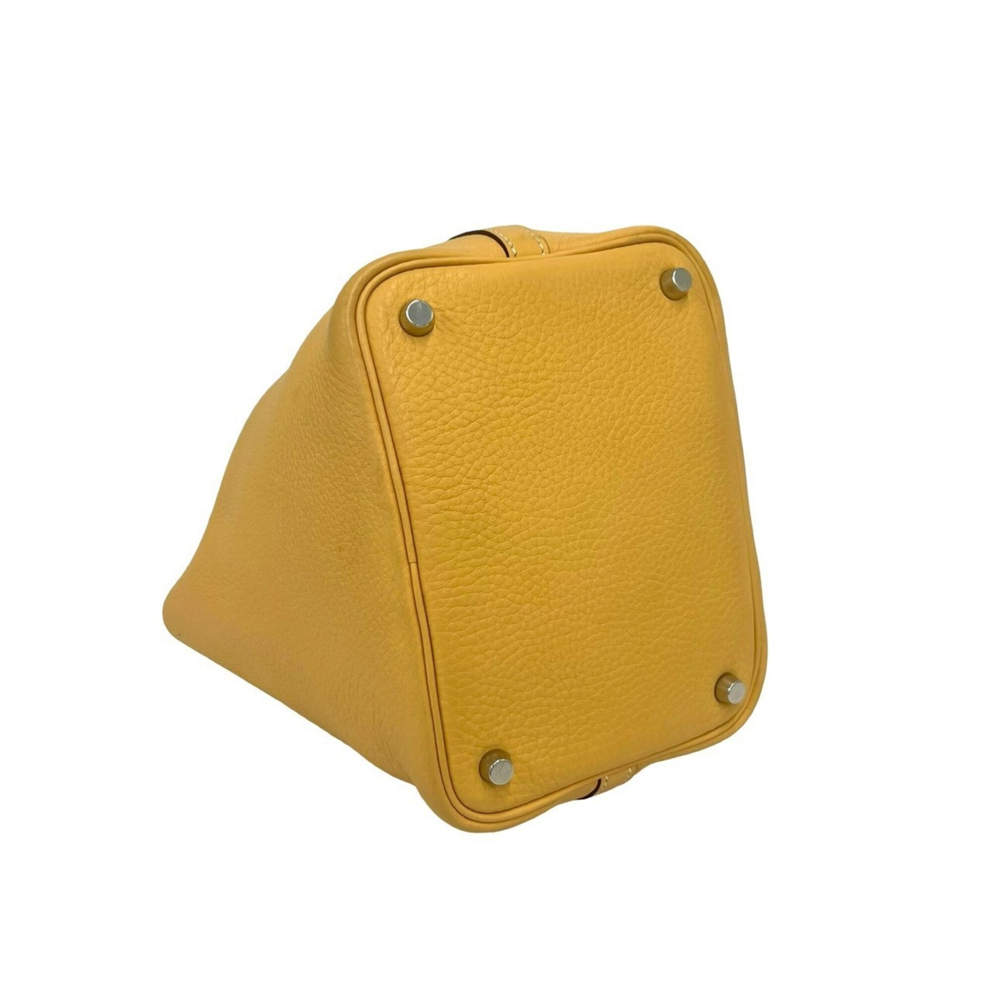 Hermes Yellow Taurillon Clemence Leather Handbag Tote Bag (Pre-Owned)