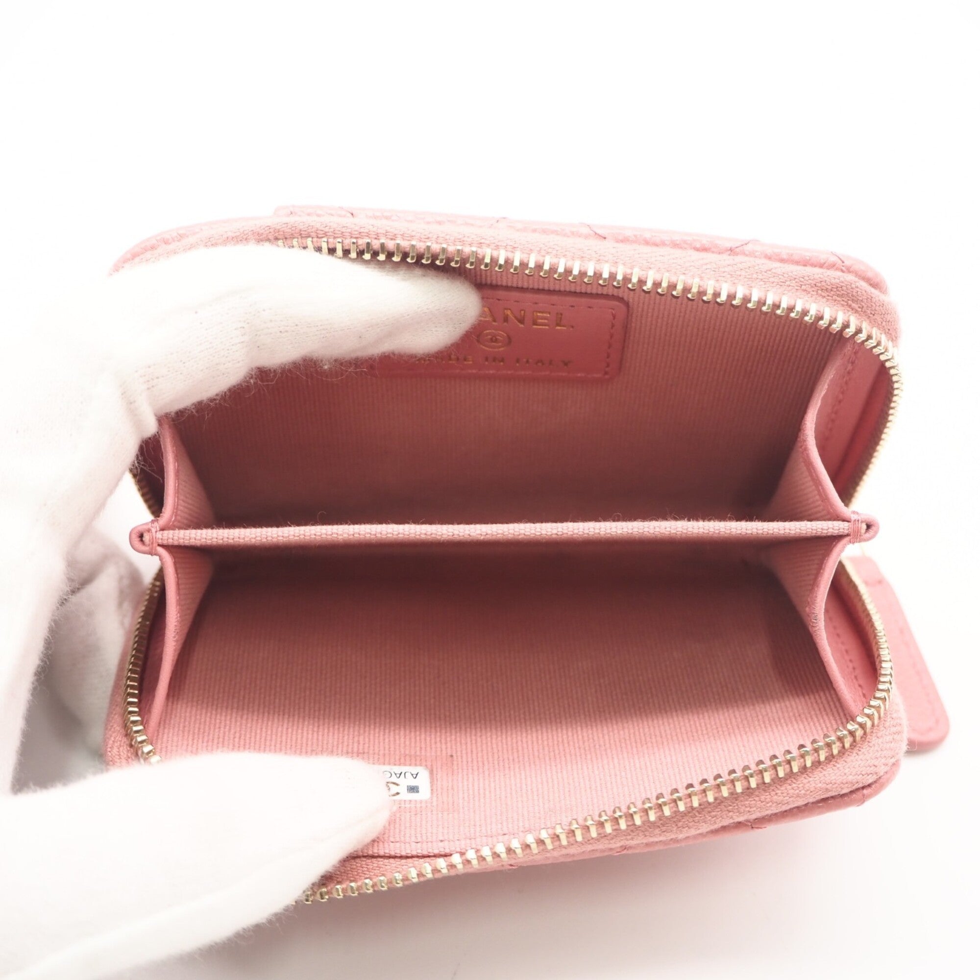 Chanel Matelasse Pink Grained Calfskin Coin Purse/Coin Case (Pre-Owned)
