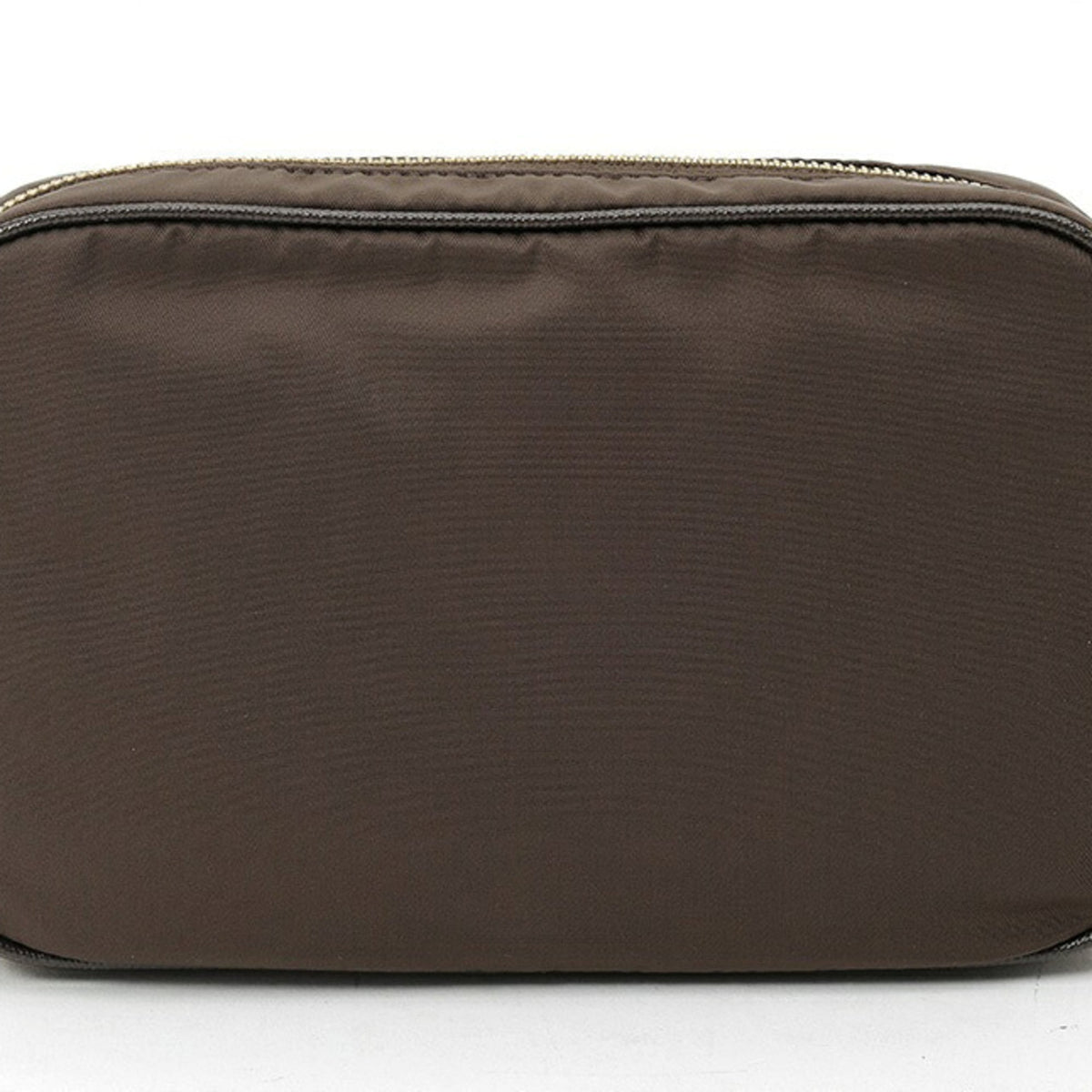 Prada Brown Leather Pouch Shoulder Bag (Pre-Owned)