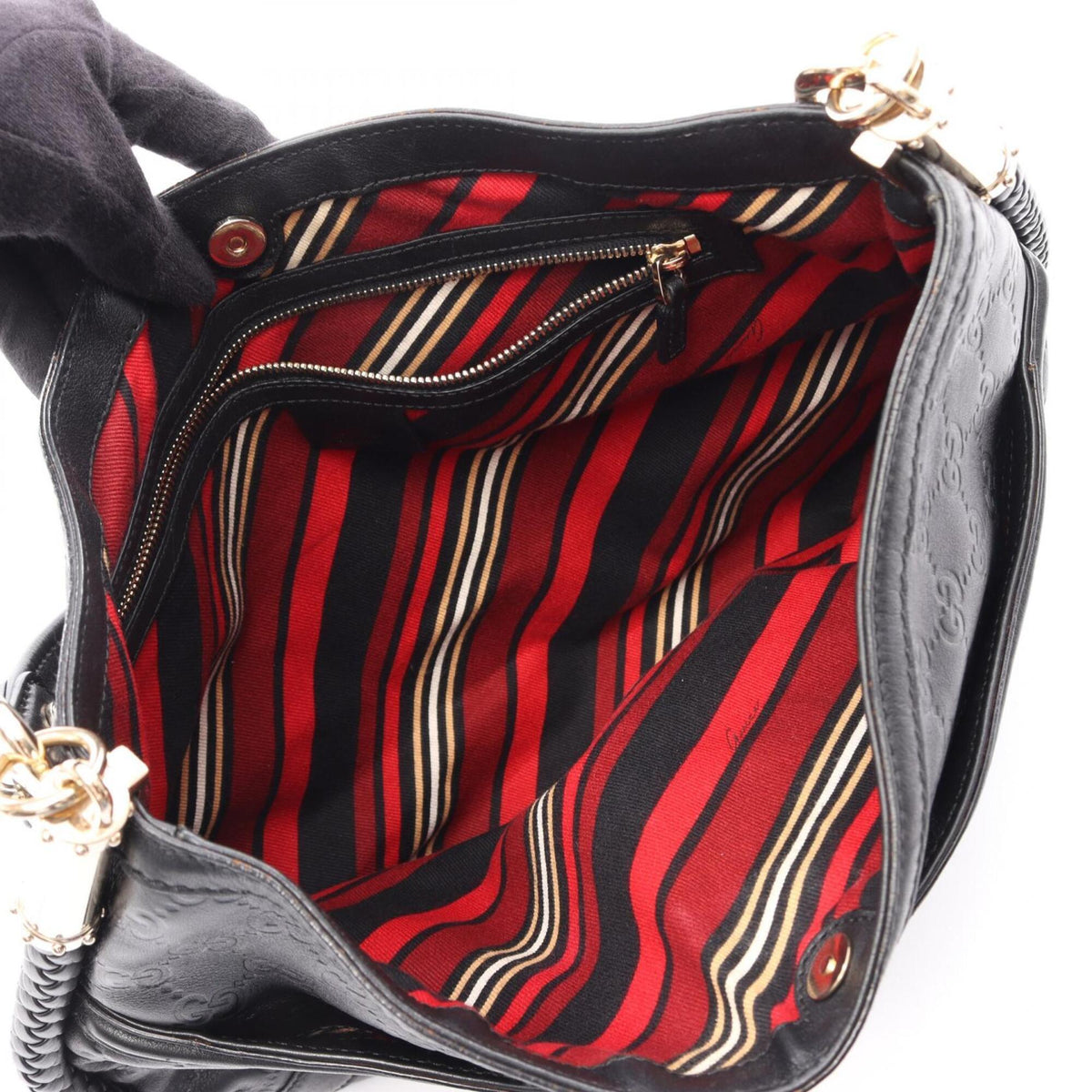 Gucci Black Leather Handbag Shoulder Bag (Pre-Owned)