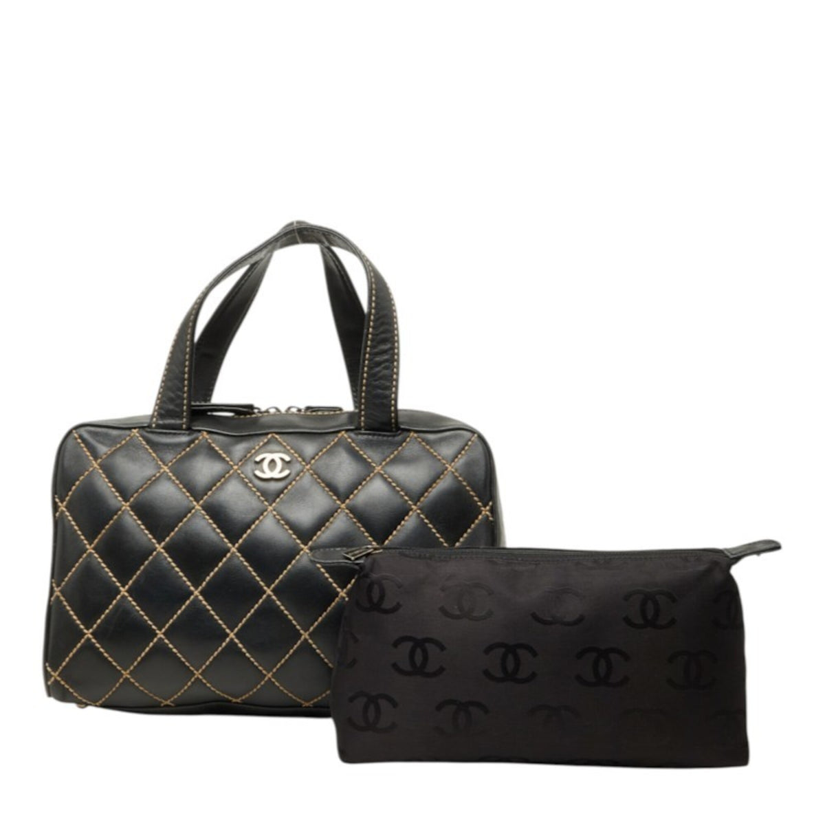 Chanel Black Leather Handbag Pouch (Pre-Owned)