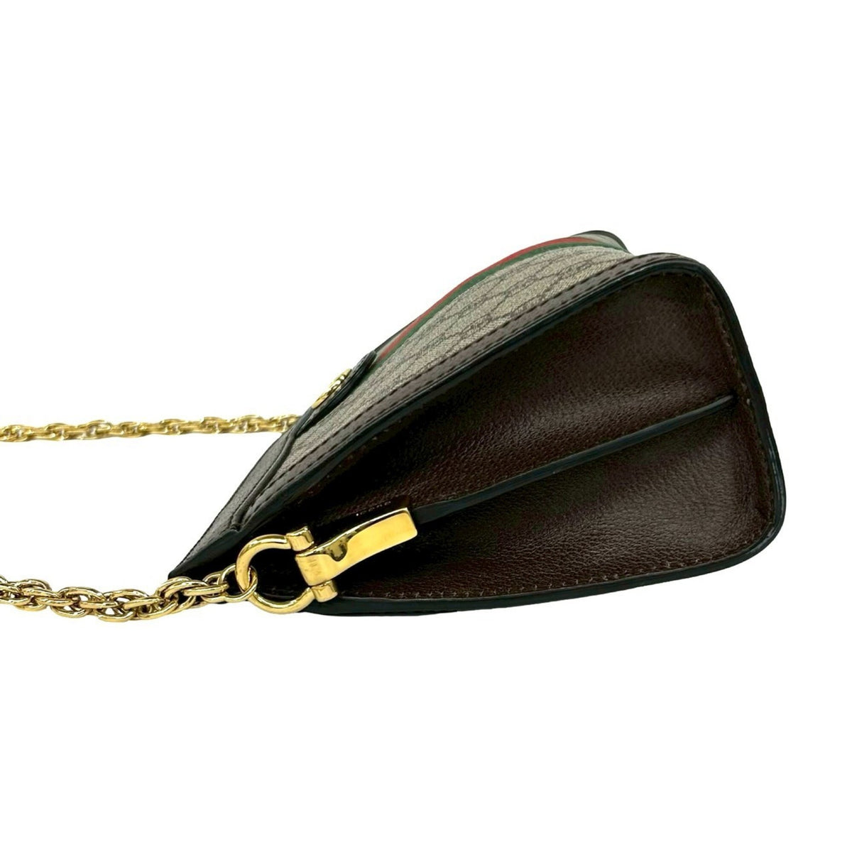 Gucci Brown Green Red Color Leather Pvc Pochette Shoulder Bag (Pre-Owned)