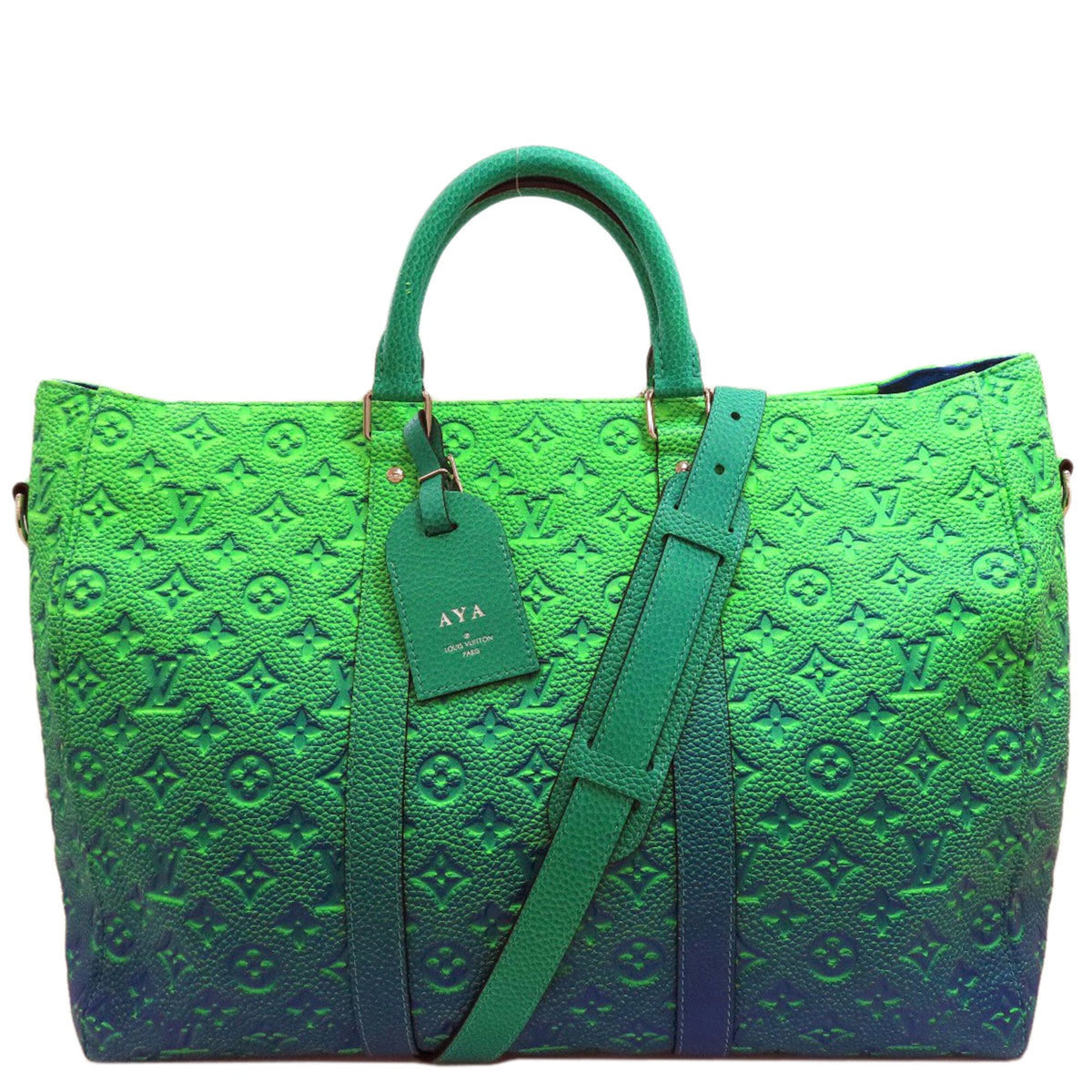 Louis Vuitton Blue Green Leather Handbag (Pre-Owned)