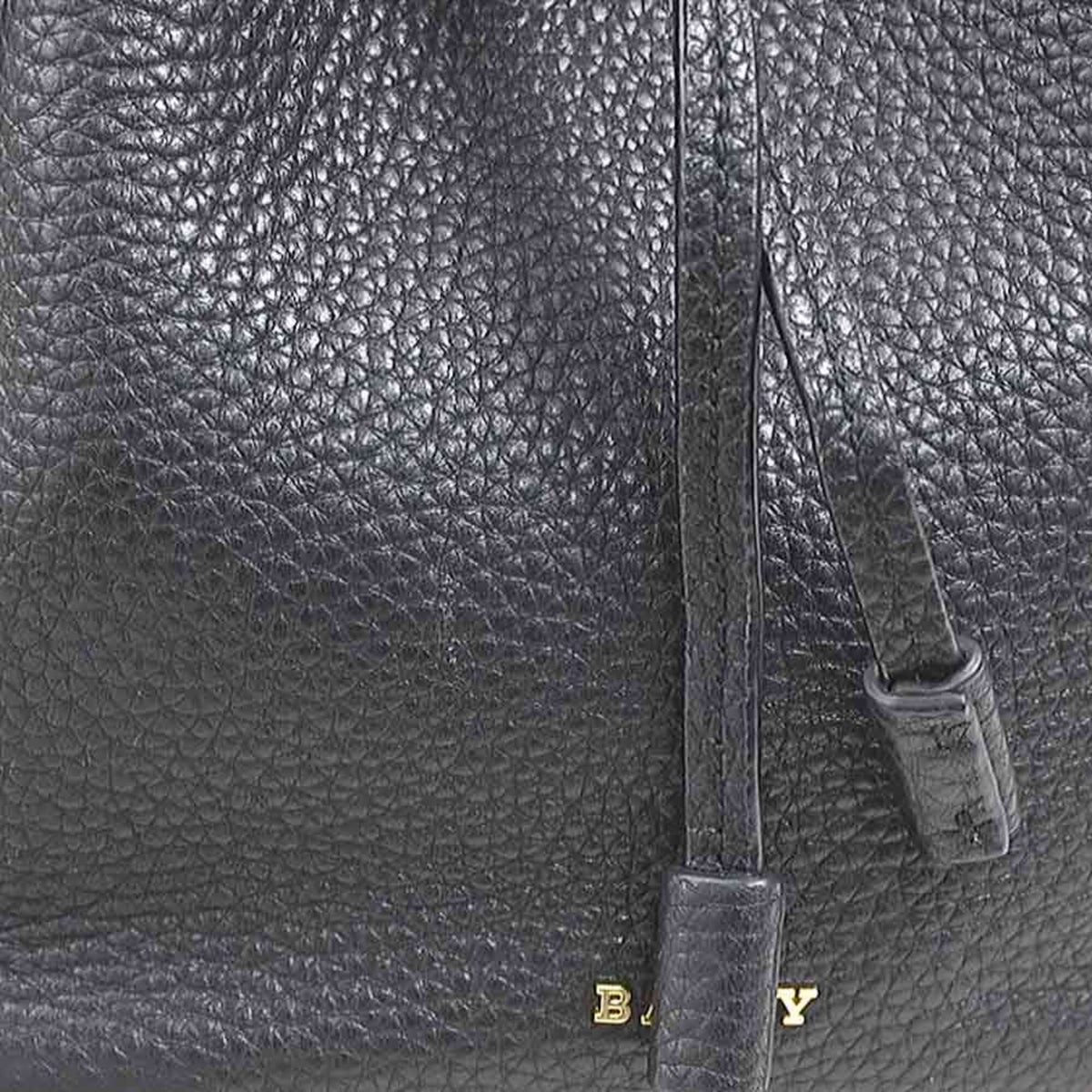 Bally Black Red Color White Leather Canvas Shoulder Bag (Pre-Owned)