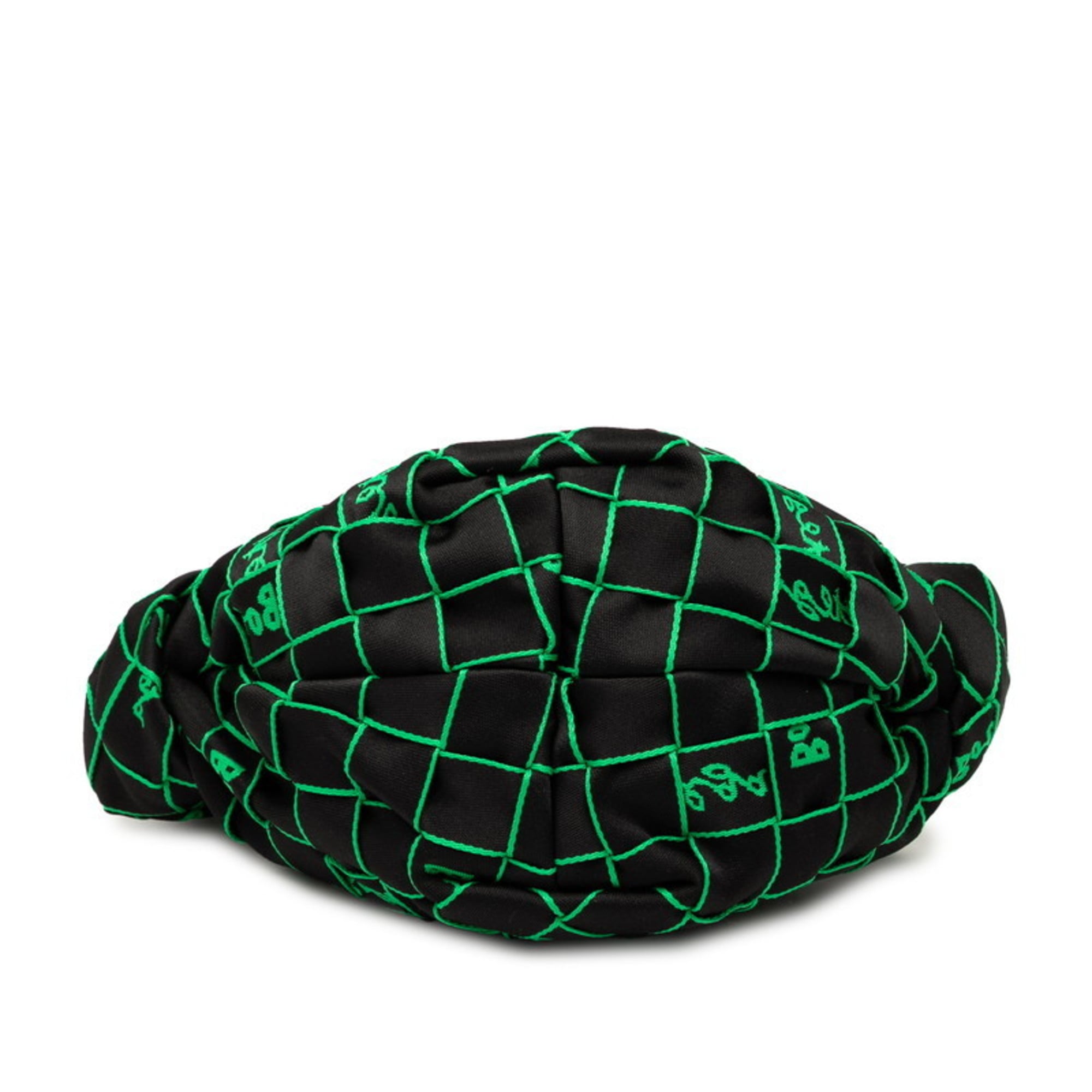 Bottega Veneta Black Green Polyester Handbag Shoulder Bag (Pre-Owned)