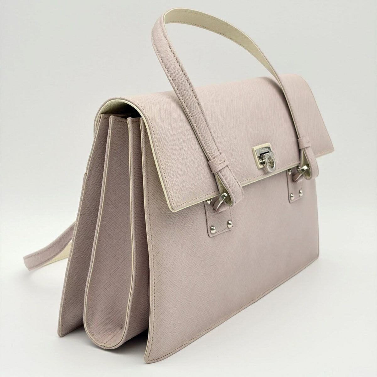 Salvatore Ferragamo Pink Leather Pvc Handbag Tote Bag (Pre-Owned)