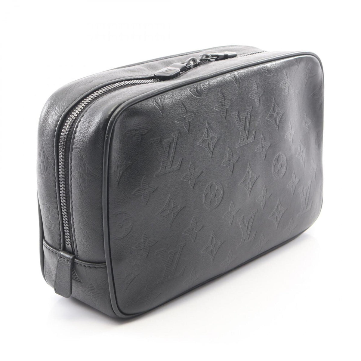 Louis Vuitton Black Noir Monogram Shadow Clutch Bag (Pre-Owned)