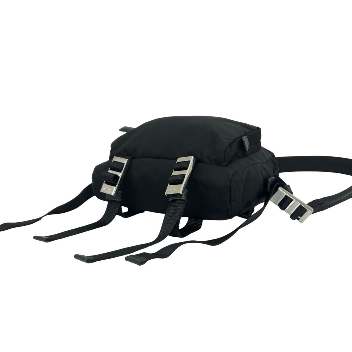 Prada Black Nylon Leather Pochette Shoulder Bag (Pre-Owned)