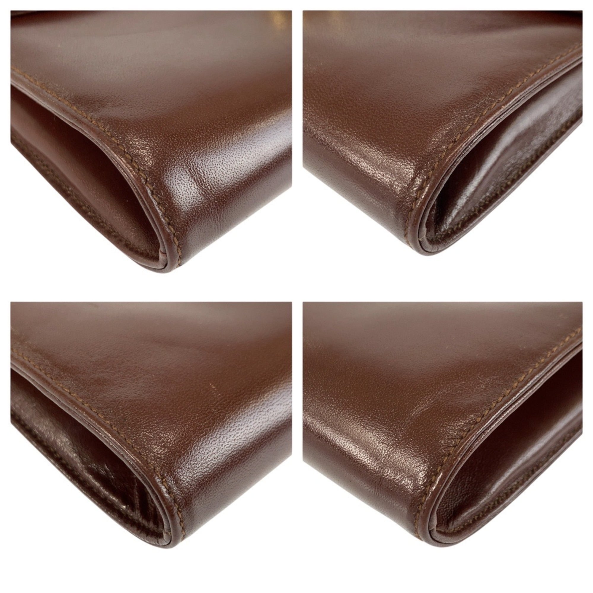 Celine Brown Leather Pochette Shoulder Bag (Pre-Owned)