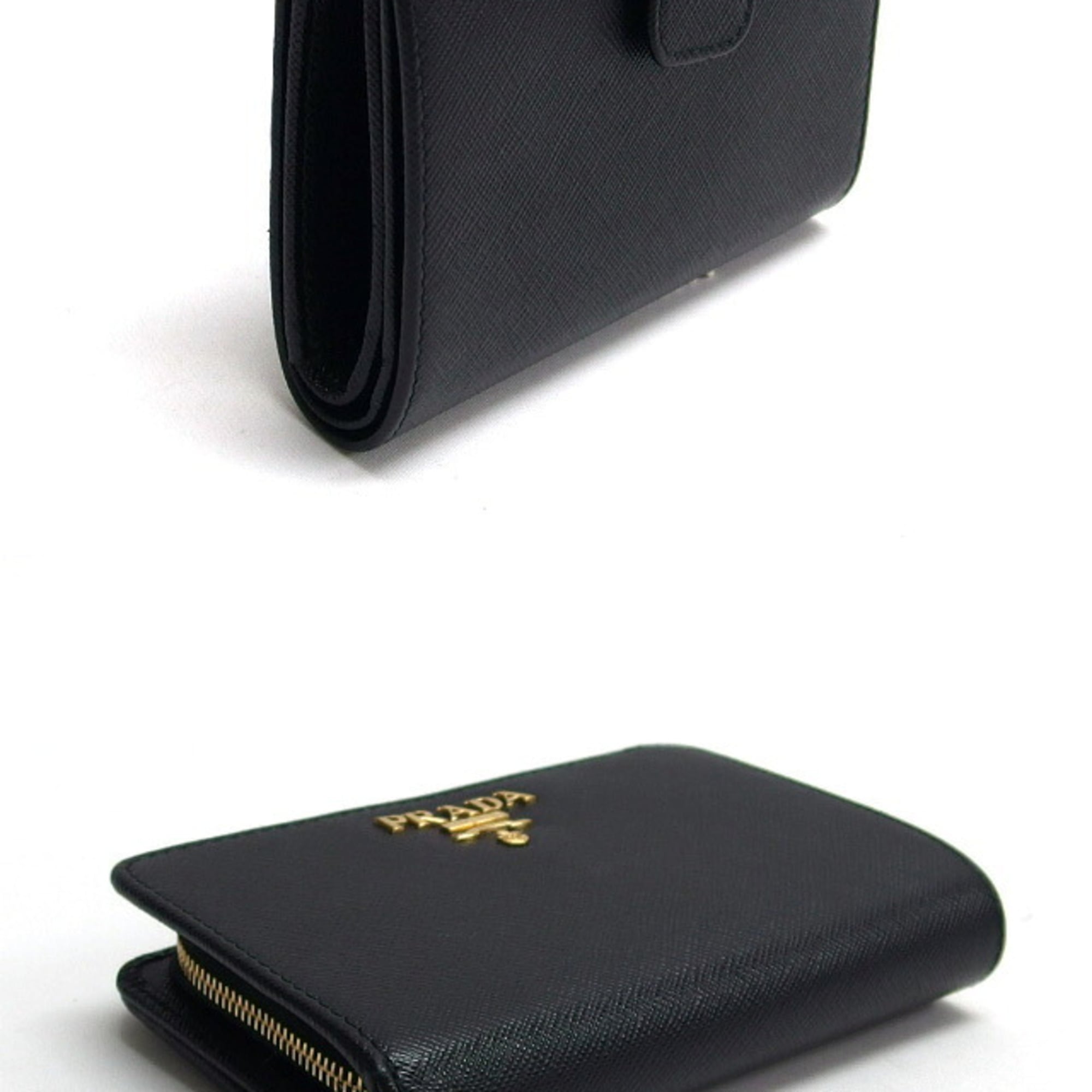Prada Saffiano Black Nero Leather Wallet (Bi-Fold) (Pre-Owned)